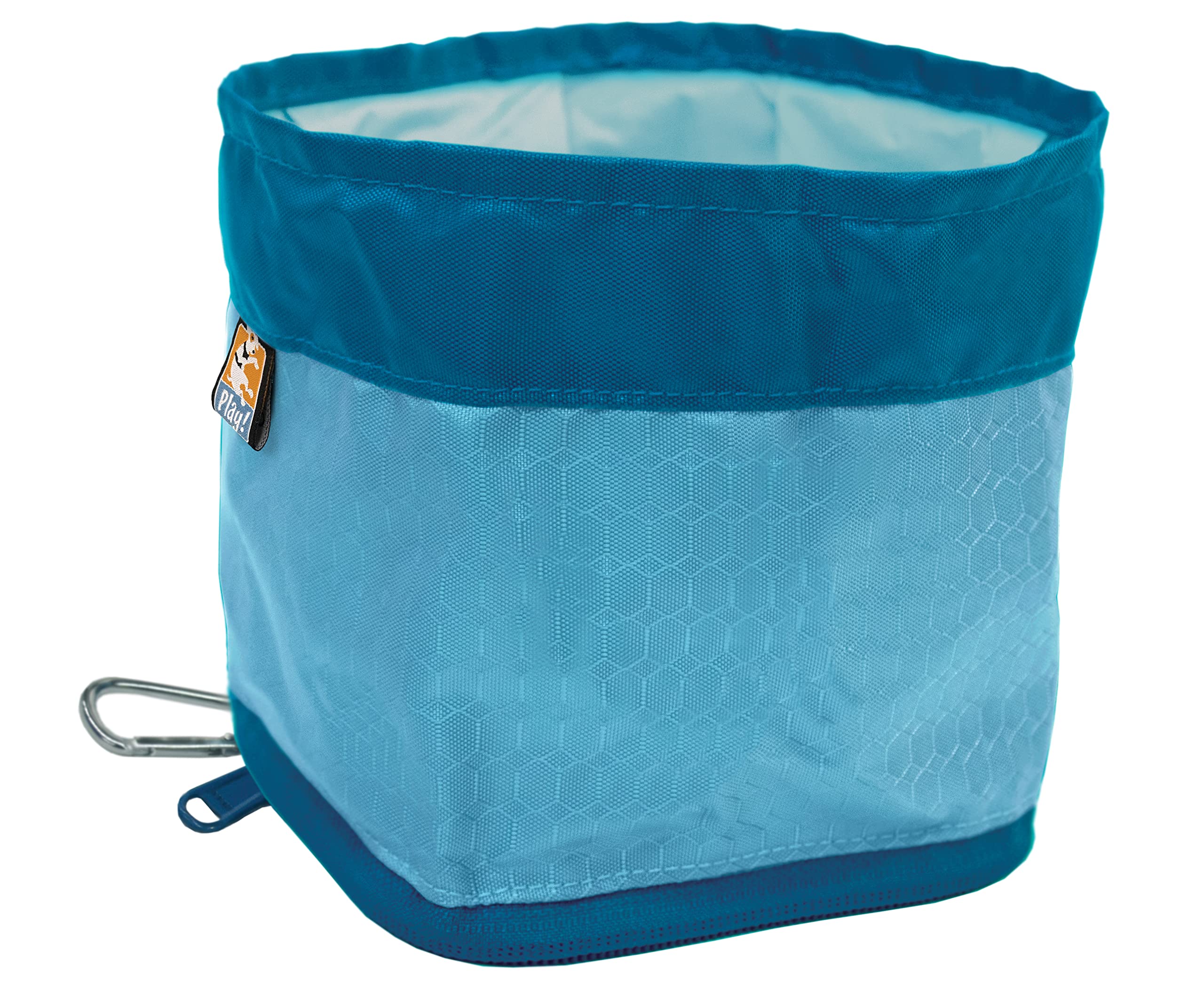 Kurgo Zippy - Cuenco Plegable de Viaje para Perros - Solución Compacta para Agua, Sin BPA, Materiales Resistentes y Mosquetón - Apto para Lavavajillas - Azul Costa