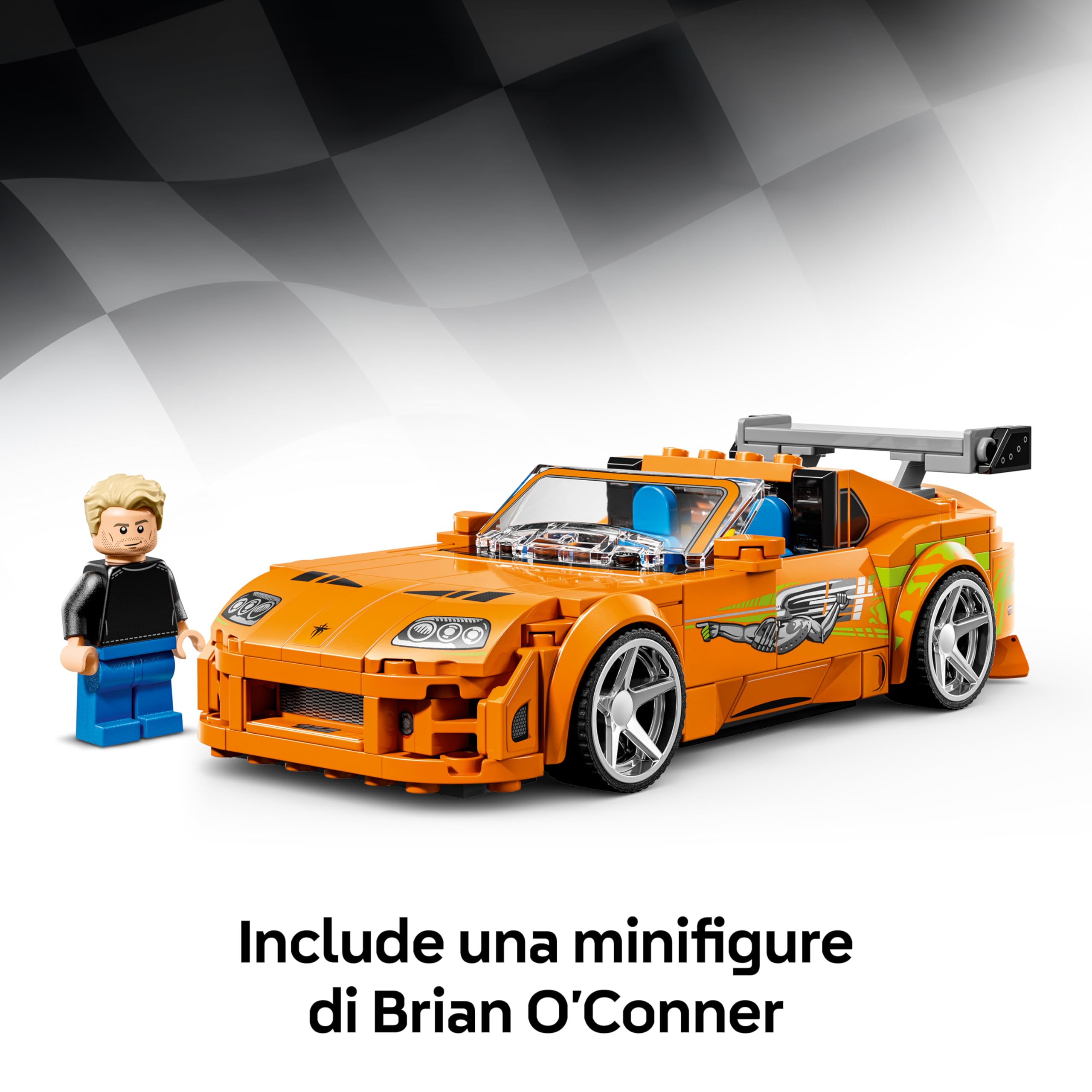 LEGO Speed Champions The Fast and The Furious Toyota Supra MK4 Macchina Giocattolo - Modello di Auto con Minifigure di Bryan O'Conner - Regalo STEM per Bambini da 10 Anni in su Fan dei Film - 77260