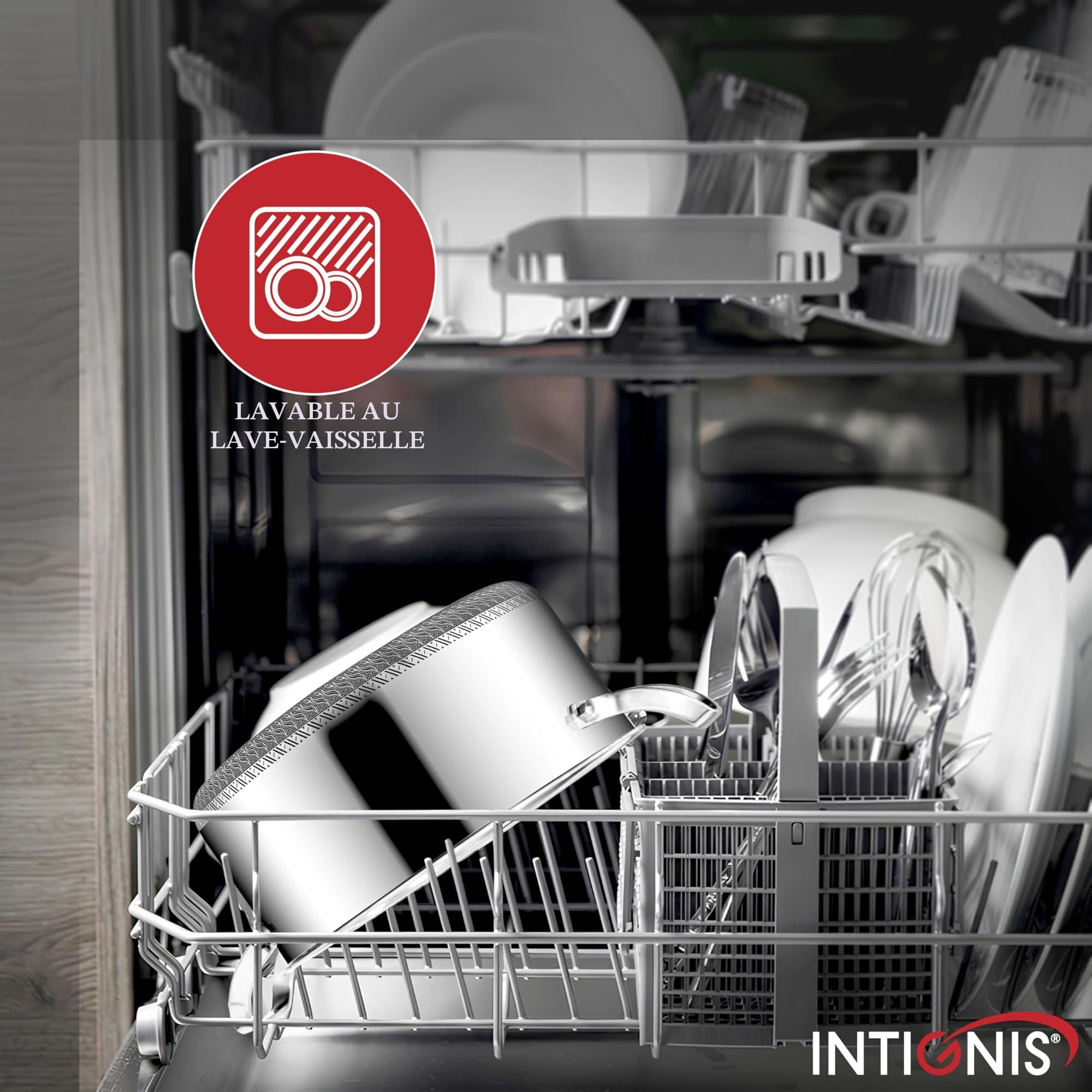 Casserole Inox Induction 24 cm 5 L Avec Couvercle En Verre – Faitout En Acier Inoxydable Antiadhésif Anti-Rayures Sans PFOA Compatible Tous Feux Et Four