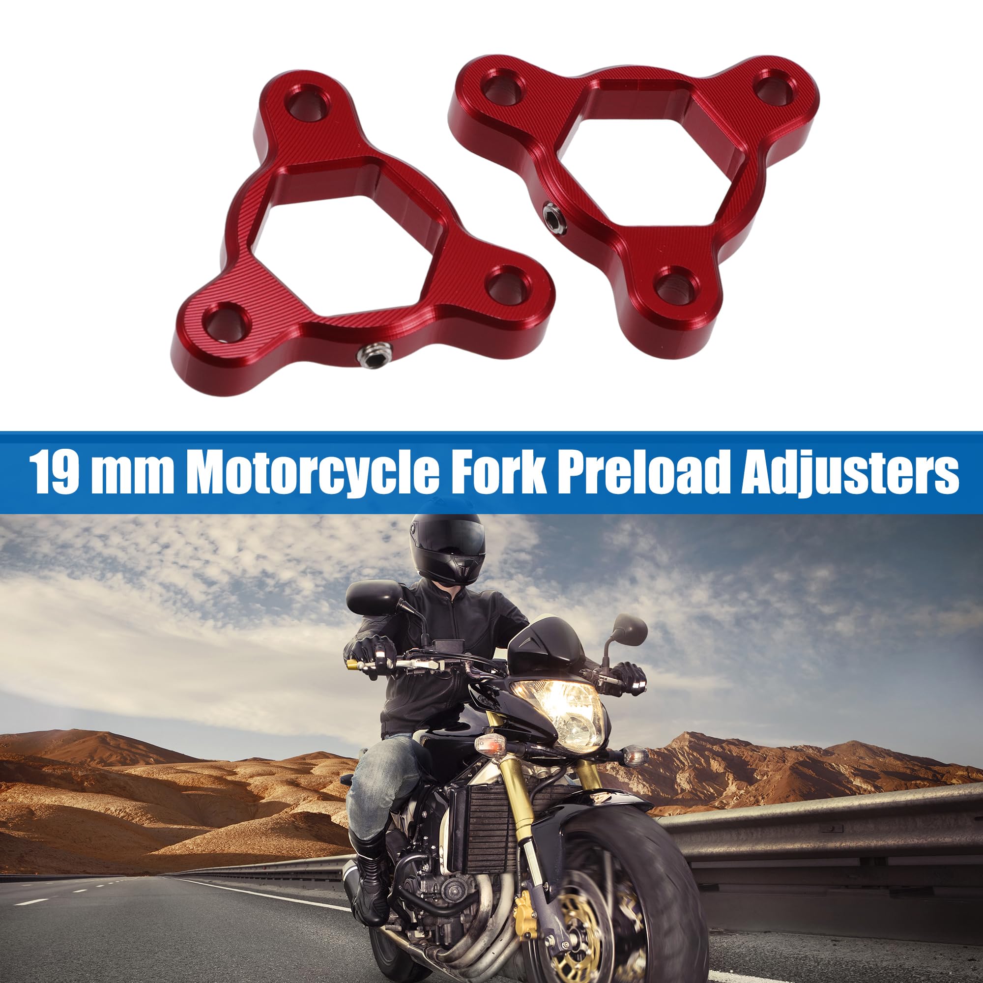 Motoforti Regolatori Precarico Forcella Per Moto Da Corsa 2 Pezzi 19MM | Per La Maggior Parte Delle Moto, Dimensioni 19mm, Nuovo Di Zecca, Sostituzione Diretta, Resistente Alla Corrosione