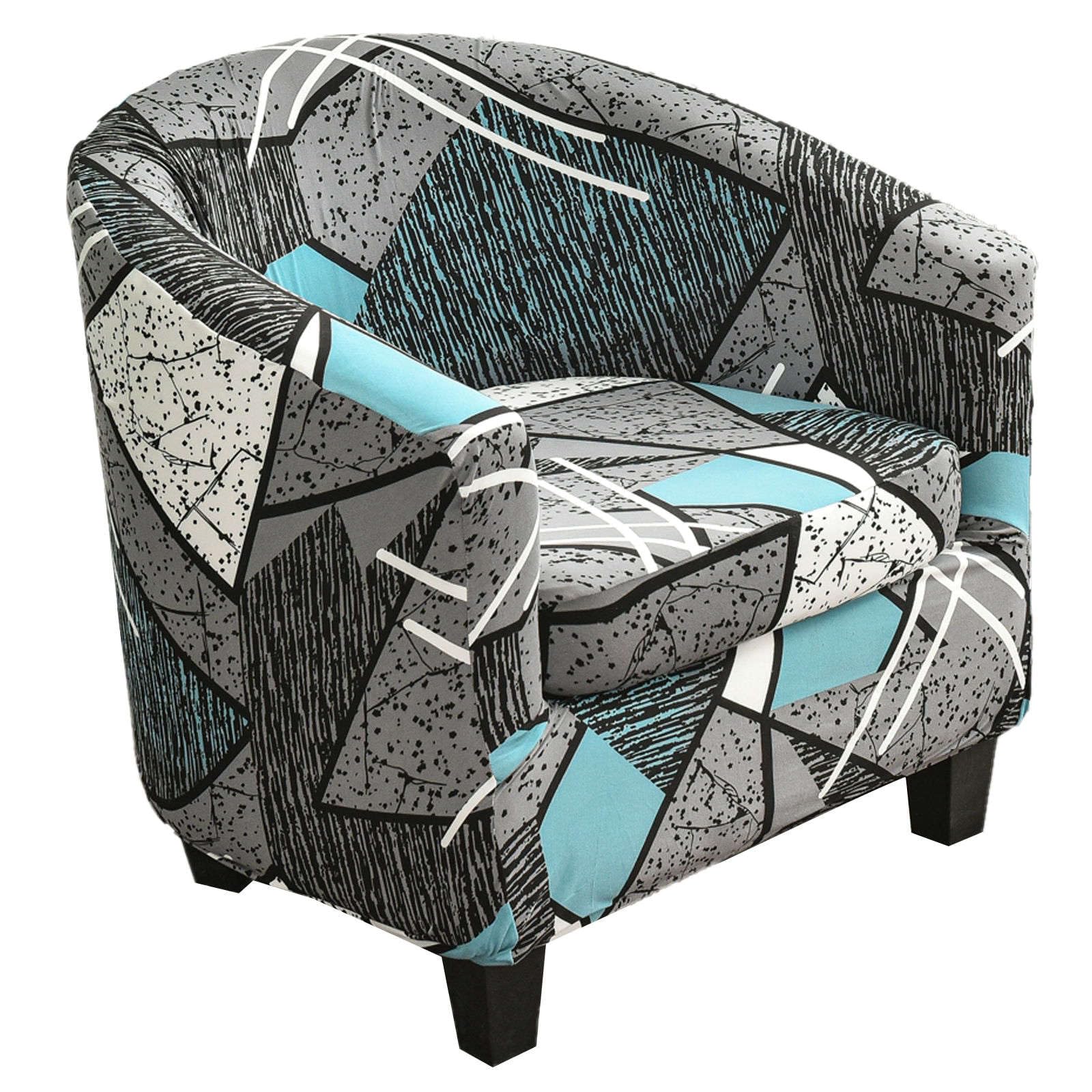 ZRCYXDW 2 Pieces Club Chair Slipcover, Stretch Tub Chair Slipcover Printed Soft With Elastic Bottom Tub Chair Cover For Living Room-J-2 pieces