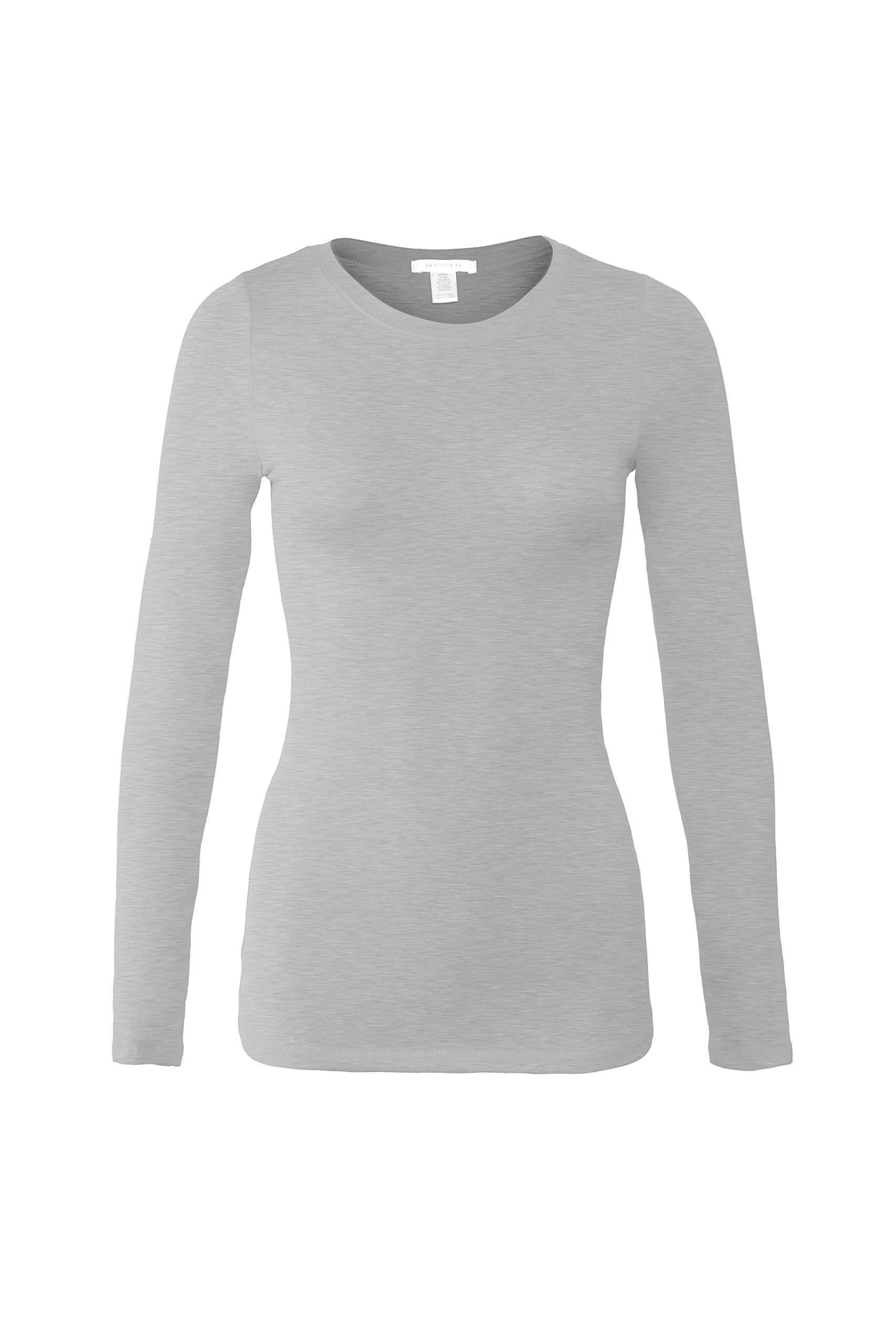 BozzoloBozzolo Women's Basic Round Neck Warm Soft Stretchy Long Sleeves T Shirt