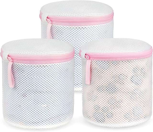 Flintronic Mesh Laundry Bags, 3pcs Bra Laundry Bags with Zips, Bra Wash Bags Mesh Wash Bags, Reuse Washing Machine Bag for Delicates Blouse, Hosiery, Underwear, Bra, Lingerie Baby Clothes