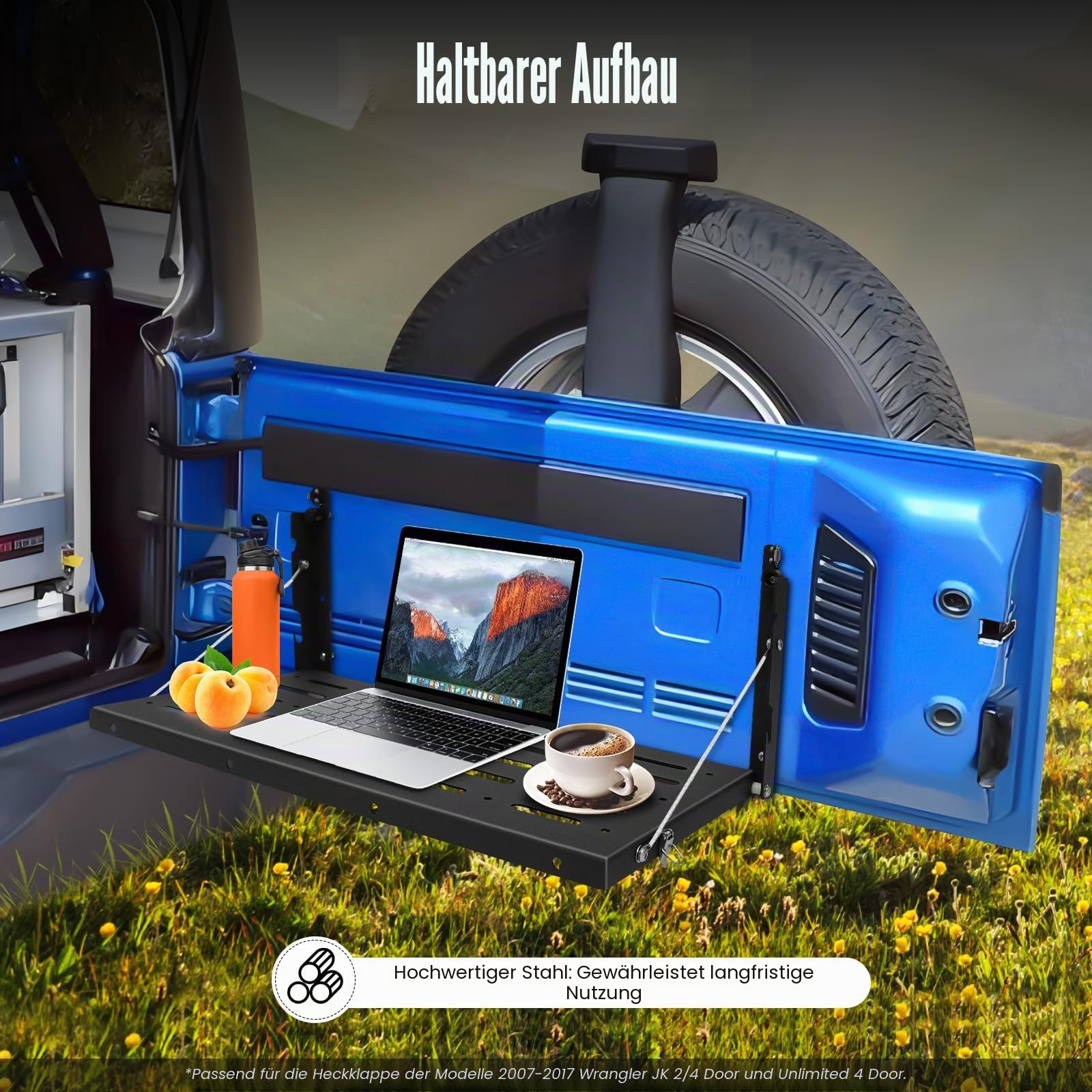 Wandklapptisch für Wohnmobile, 62 x 31 cm, Wandmontierte Caravan Tische, Belastbarkeit bis zu 34kg, Heckklappentische für Wohnmobile für Picknicks im Freien