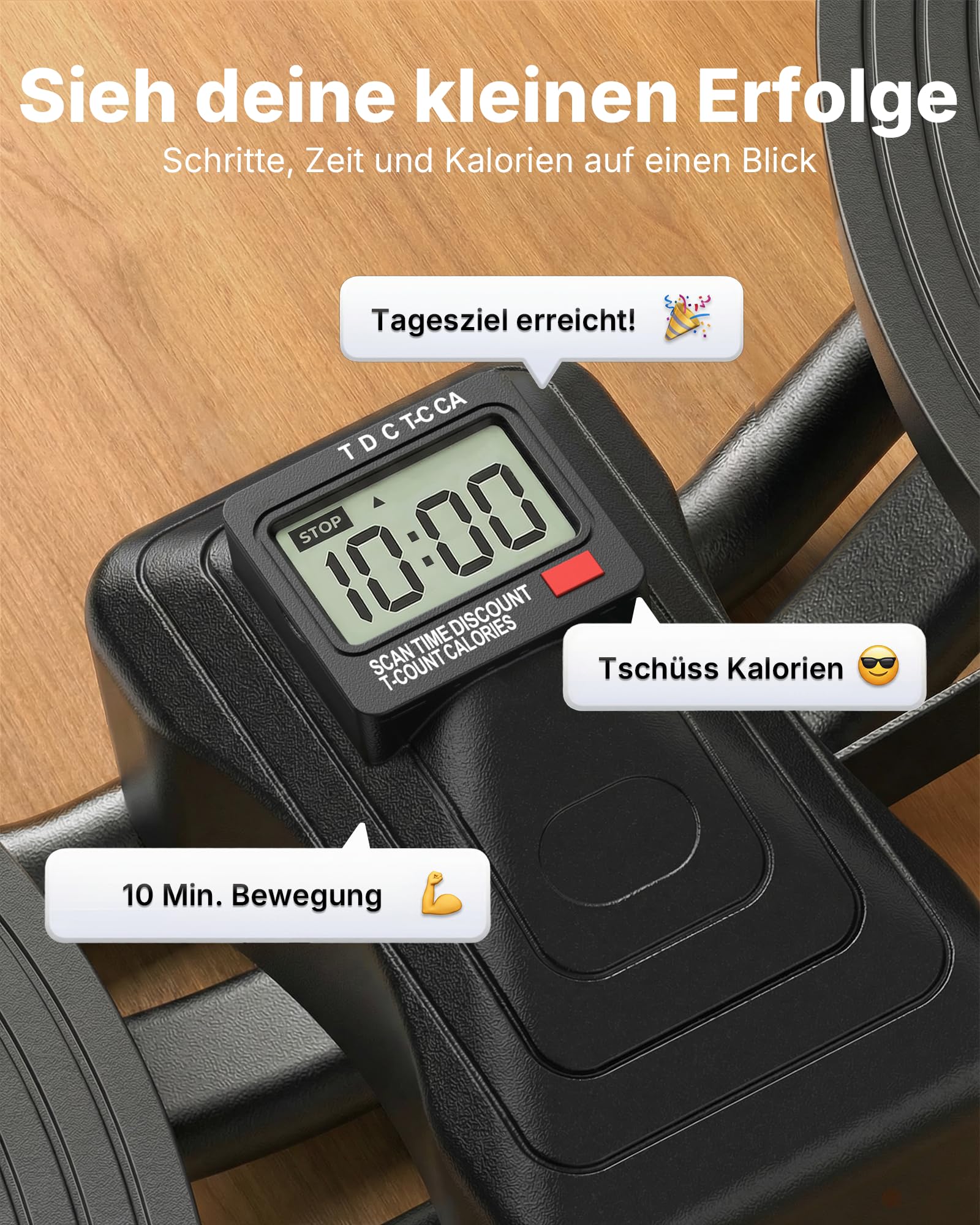 MERACH Low-Impact Rocking U-Shape Stepper mit Seitlicher 3D-Bewegung,Leiser Heimtrainer mit LCD-Display für Zeit,Schritte & Kalorien,rutschfeste Pedale,Platzsparend für Zuhause & Wohnung