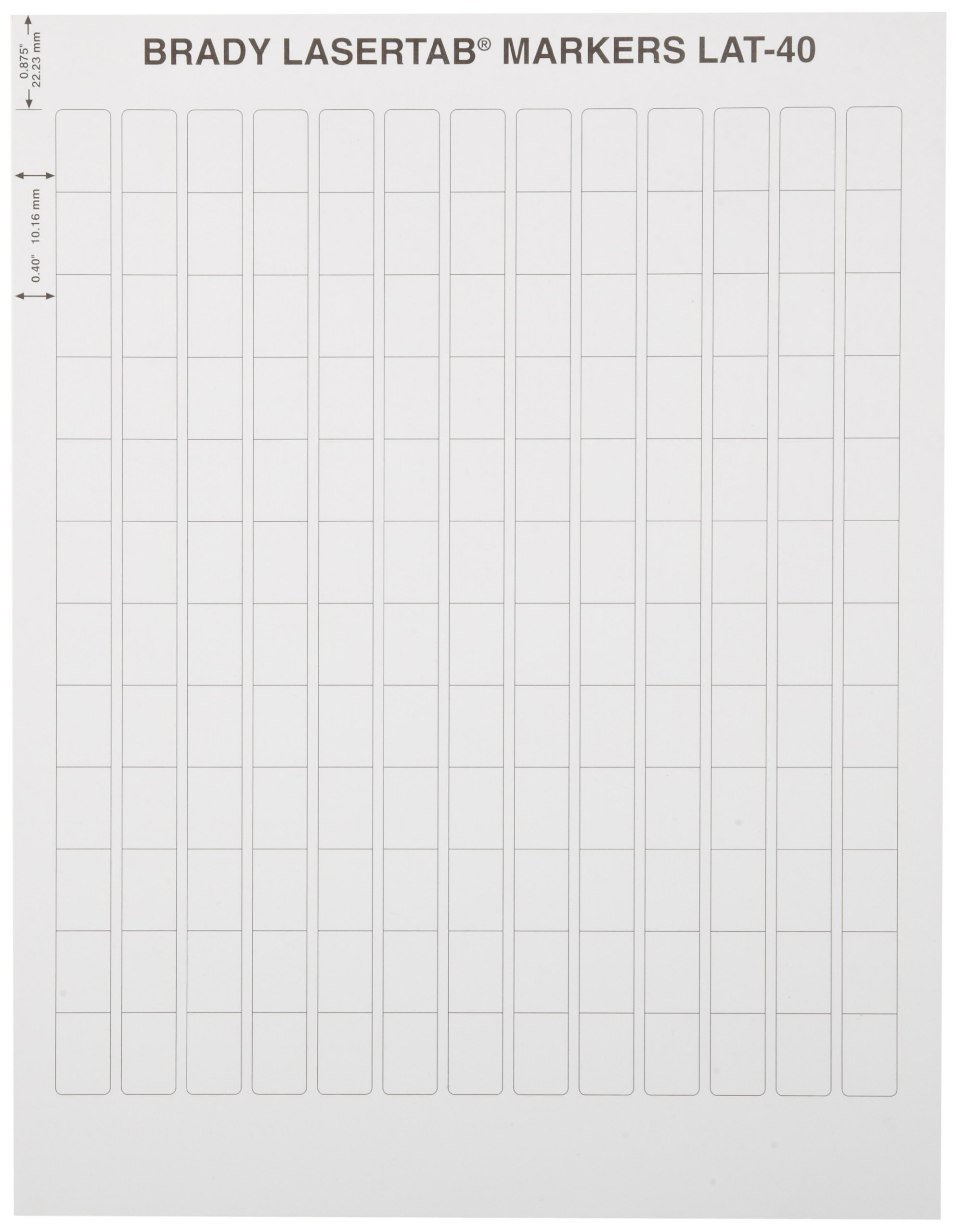 Brady LAT-40-799-1 0.5" Width x 0.750" Height, B-799 Nylon Cloth, Matte Finish White Laser Printable Label (Pack of 1000)