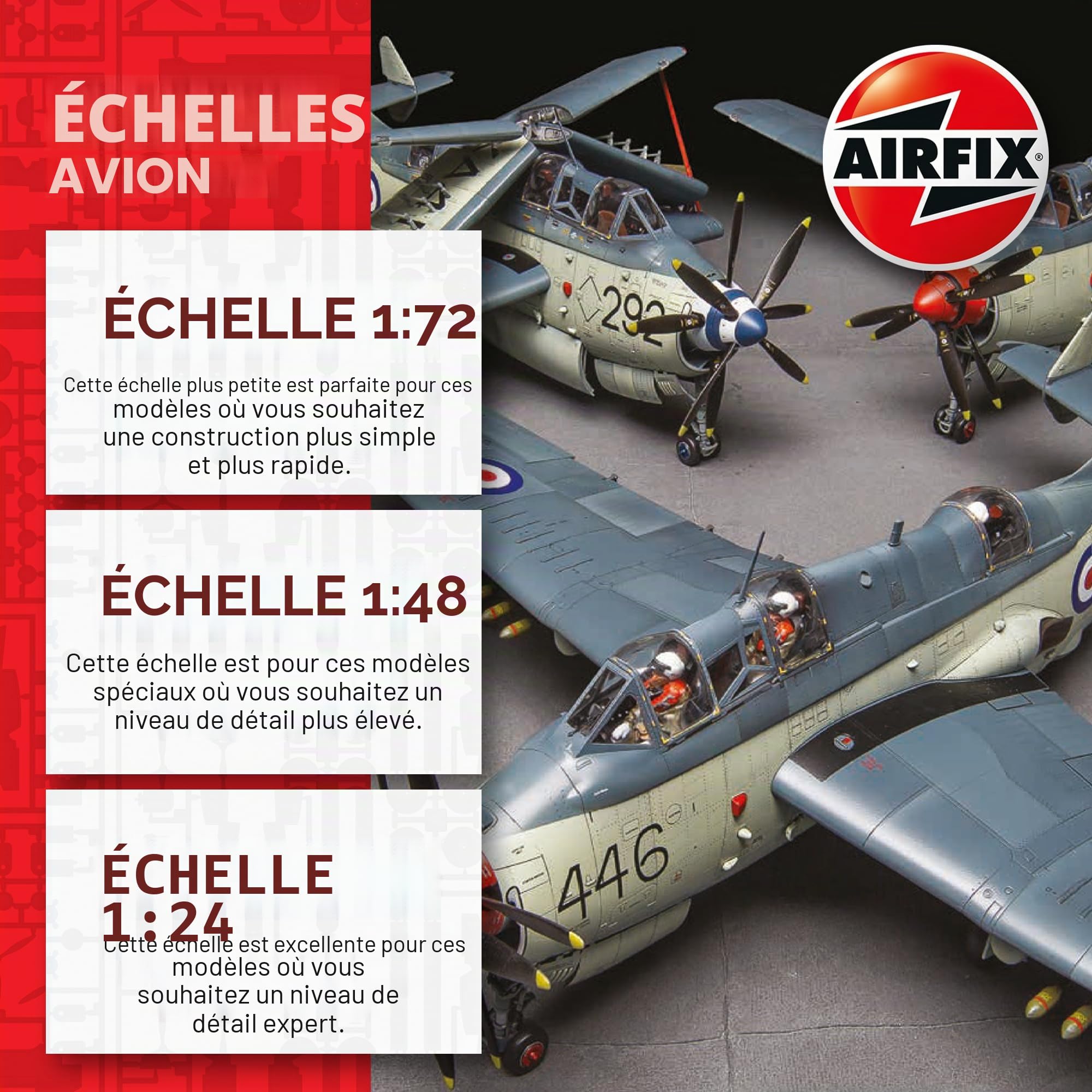 Maquettes d'avions AIRFIX - - Kit miniature A50182 Battle of Britain Memorial Flight, maquette d'avion en plastique à l'échelle 1-72 à construire pour adultes - Idée cadeau pour hommes