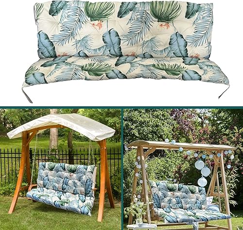 Miniatura 9 de Cojines de repuesto para columpios, gruesos e impermeables de fibra Olyester para columpios al aire libre, bancos de jardín, cojines de repuesto