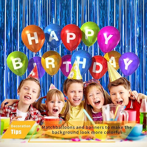 Miniatura 6 de Cortinas de flecos de papel de aluminio de 3.3 x 9.8 pies, decoración de fiesta, cortina de fondo láser de oropel metálico, cortinas para decoración