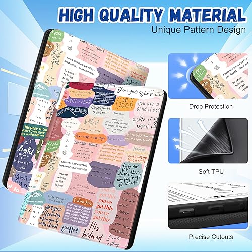 Miniatura 3 de Funda para Kindle Scribe de Tienda de 10.2 pulgadas para mujeres y niñas, diseño de moda femenina, citas kawaii, bonitas, para adolescentes,