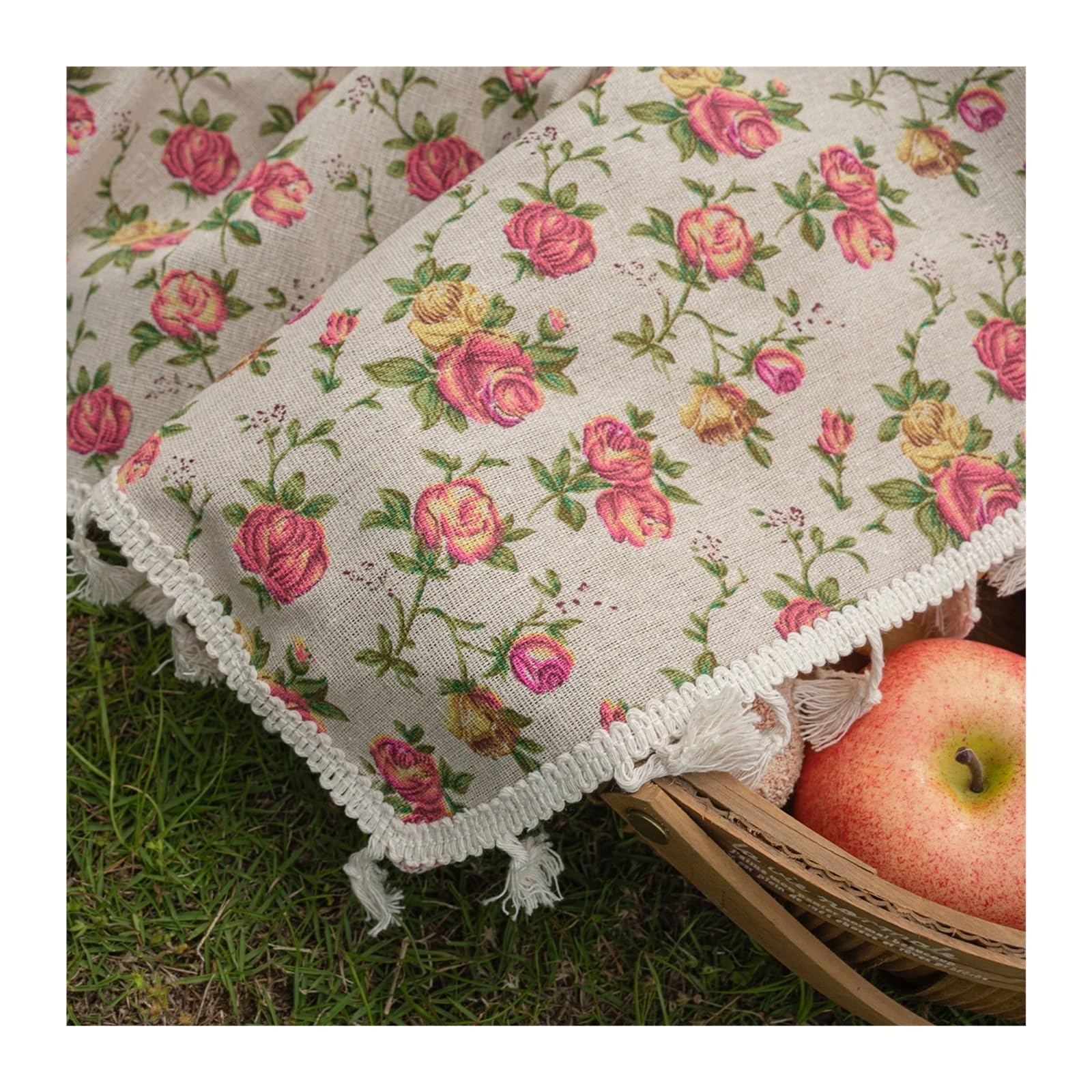 Couverture Pique Nique Tapis de Pique-Nique Pliable Style Campagne Rose, idéal for Les Voyages à la Plage, Le Camping et la randonnée.(140x220)
