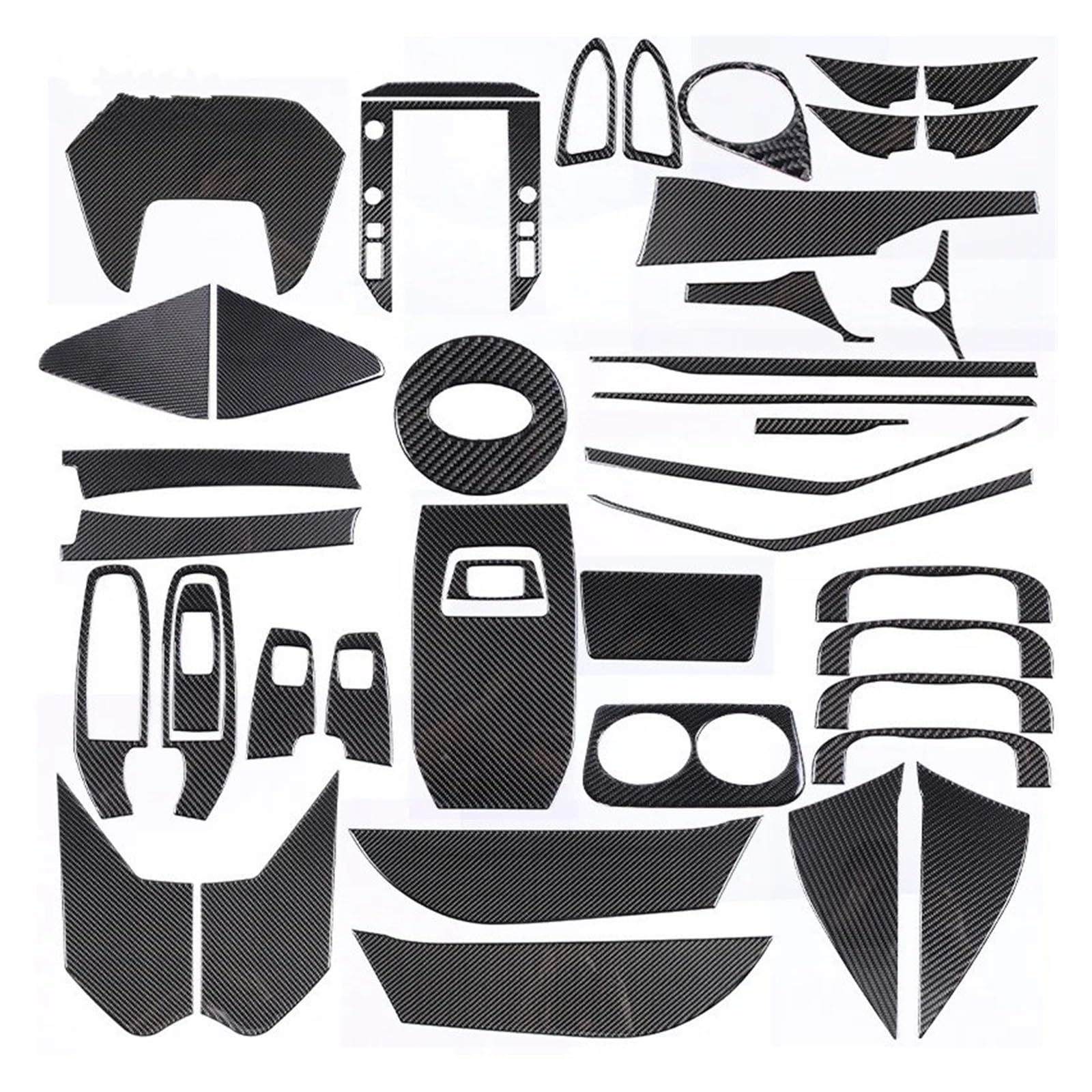 Interior Mouldings for Subaru for Crosstrek 2024 Black Carbon Fibre Car Interior Decoration Trim Frame Stickers Car Accessories Car Accessory(F-a)