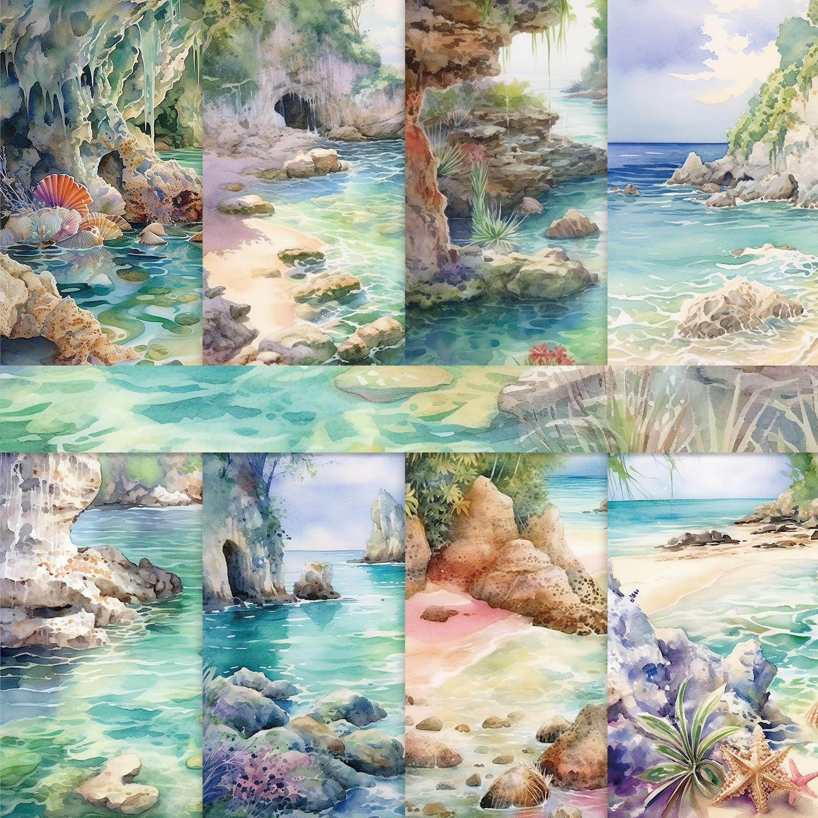 Bomichi 16 Sheets Scrapbook Paper, Vintage Decorative Scrapbook Supplies for Junk Journal Card Making Picture Art Collage DIY 6x6 inches