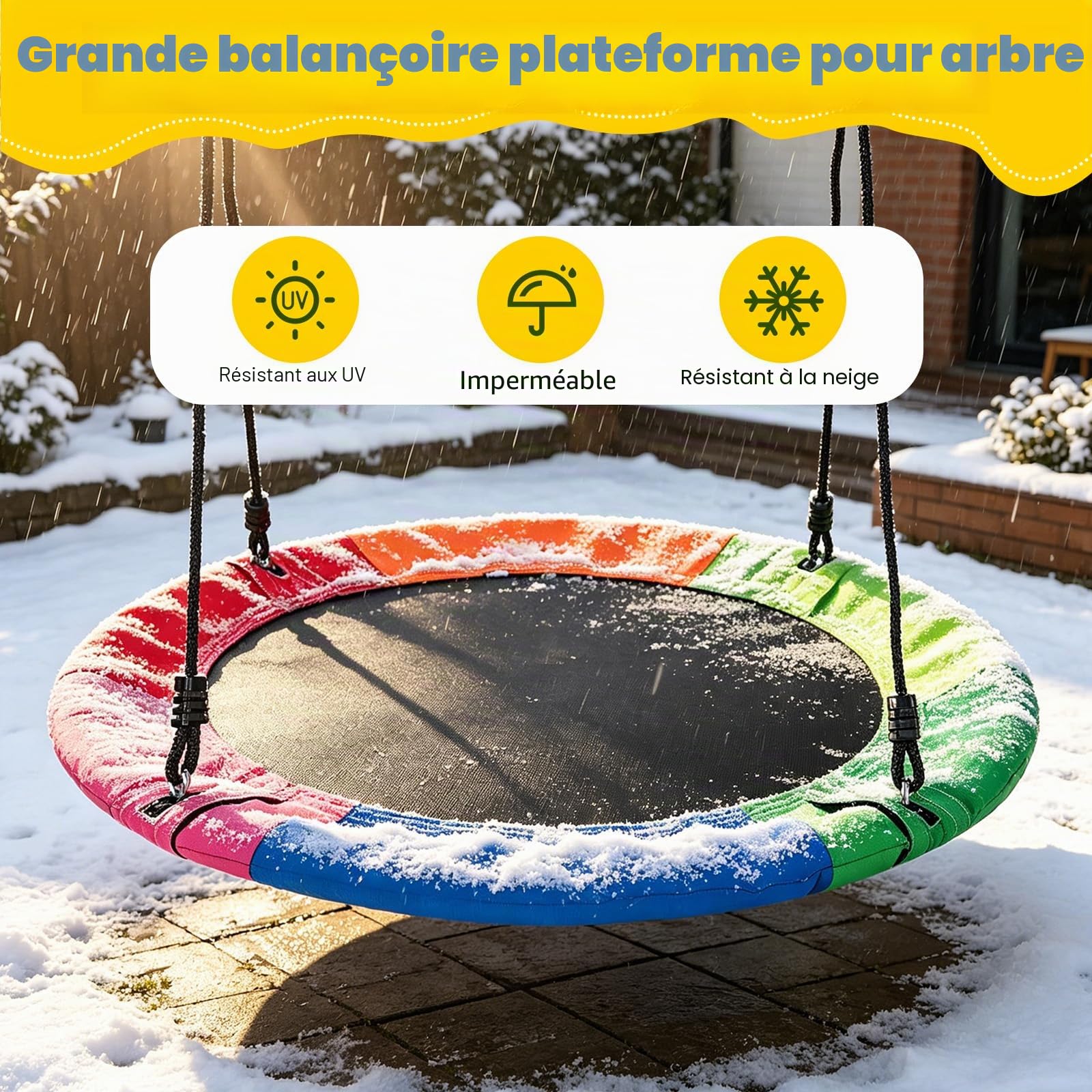 Balancoire Nid D'Oiseau 400 Kg,110cm,Textilène 900D,Réglables 100-180cm