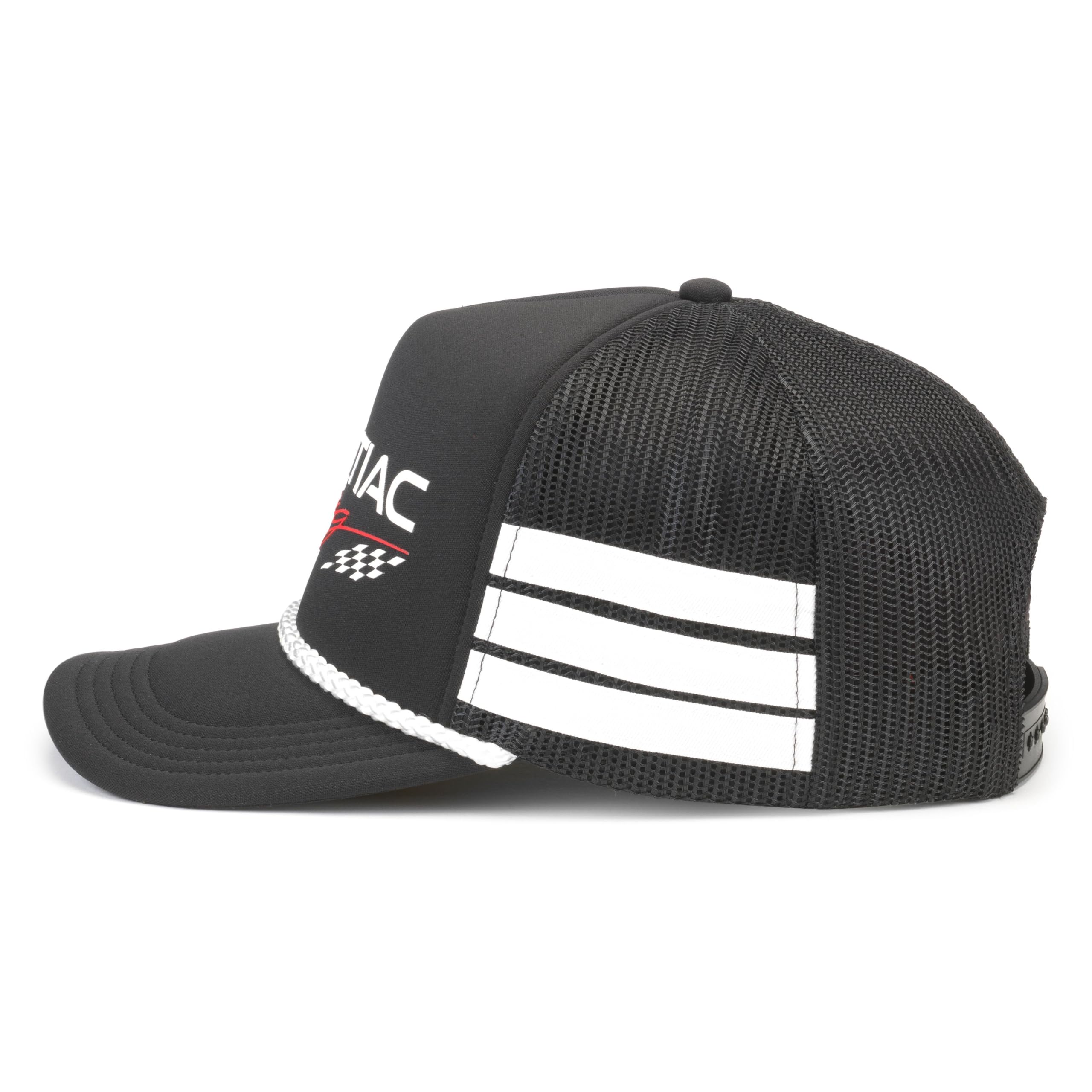 AMERICAN NEEDLE Pontiac Talladega Adjustable Snapback Baseball Hat, Black (24003A-PONTIAC-BLK)