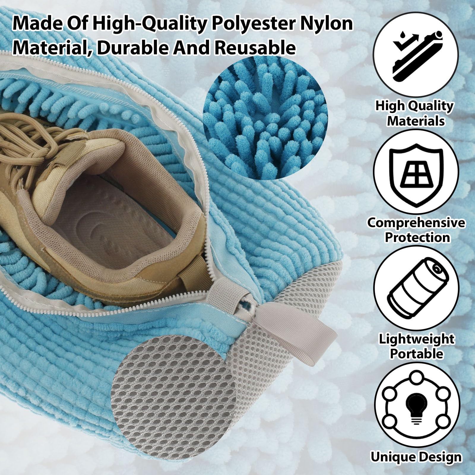 2 Stück Wäschenetz Für Schuhe - Waschbeutel Mit 360° Flaum