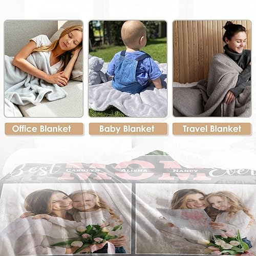 Miniatura 9 de Manta personalizada con fotos para mamá, manta personalizada con foto, regalos para mamá de hija e hijo, mantas personalizadas con imágenes para el