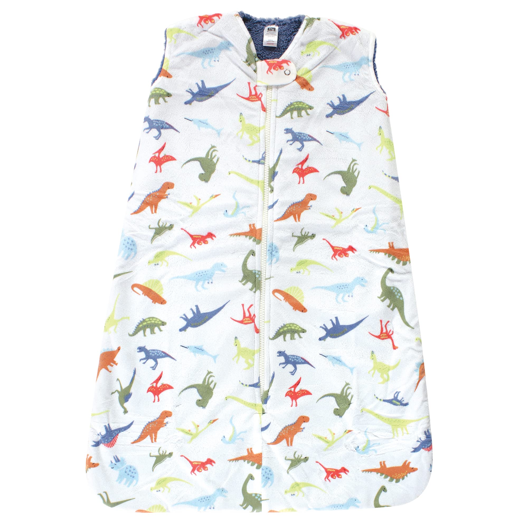 Hudson Baby Unisex Baby Mink with Sherpa Inner Sleeping Bag, Sack, Blanket, Dinosaurs, 12-18 Months