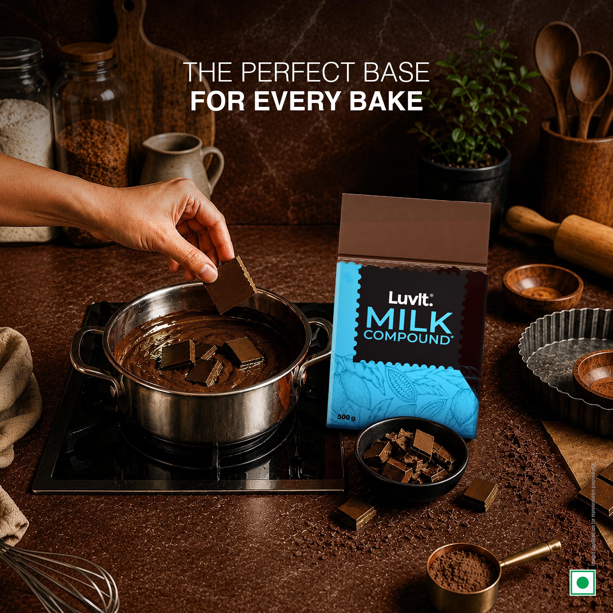 LuvIt. Cocoa Crush - Milk Compound Bars | Perfect for Baking, Frosting, Chocolate Making | 500g 2