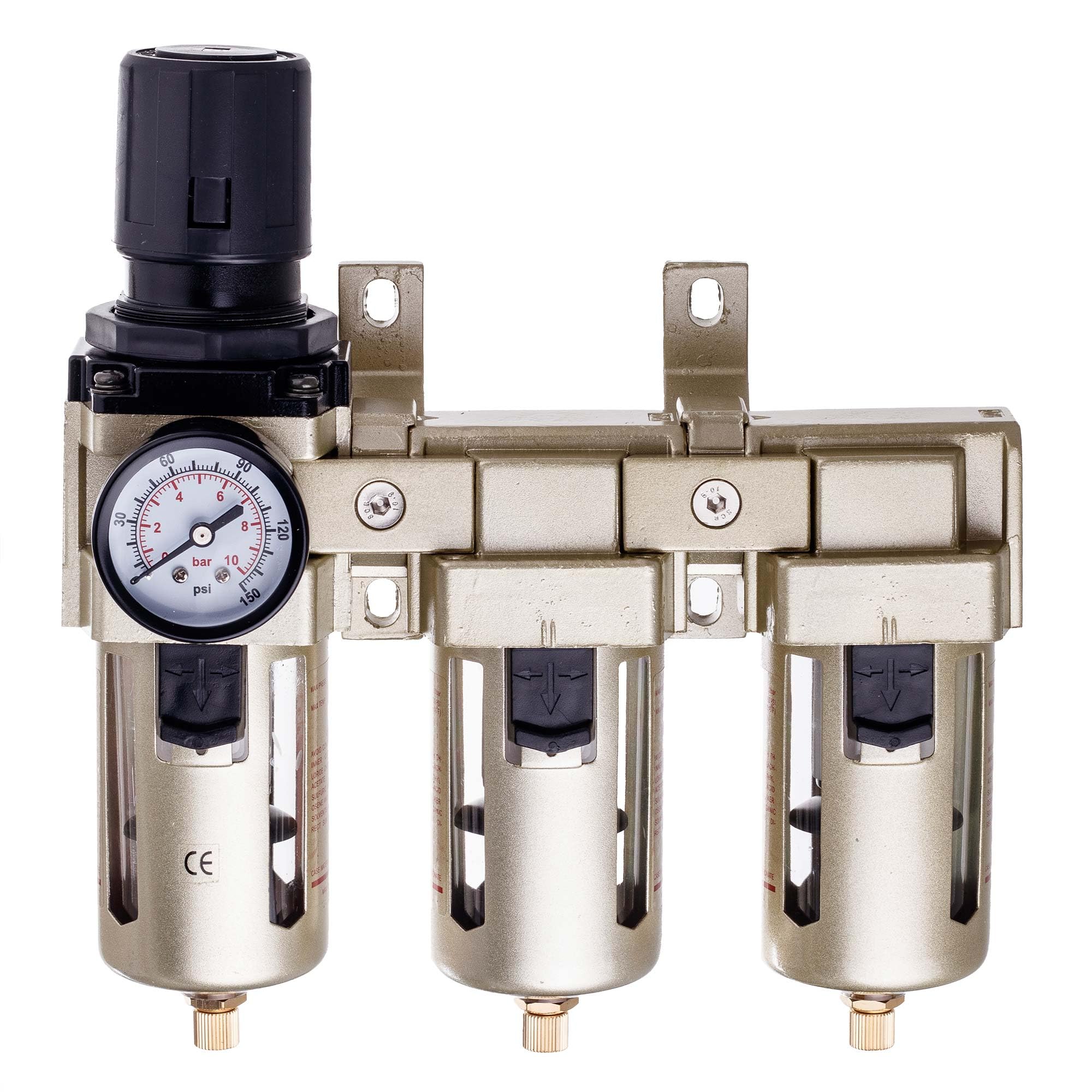TC Technic - Pressure Regulator - Air Pressure Gauge - Three-Stage Filtration System for Perfect Air Purity in Painting and Professional Applications - Complete Set with Regulator
