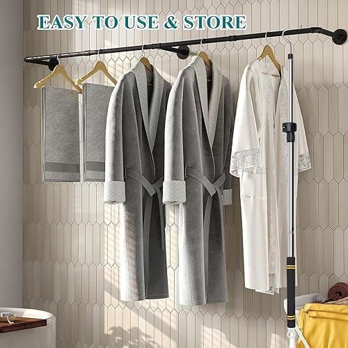 Miniatura 9 de Gancho Telescópico para Colgar Ropa con Ajuste Telescópico, Poste Ligero para Ropa que se Extiende de 37" a 65" con Gancho de 4.7" y Mango de