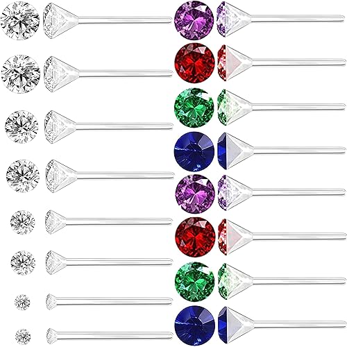 8 pares de aretes de plástico antialérgicos para orejas sensibles, incluyen 8 pares de aretes de silicona suave, aretes de plástico para mujer,