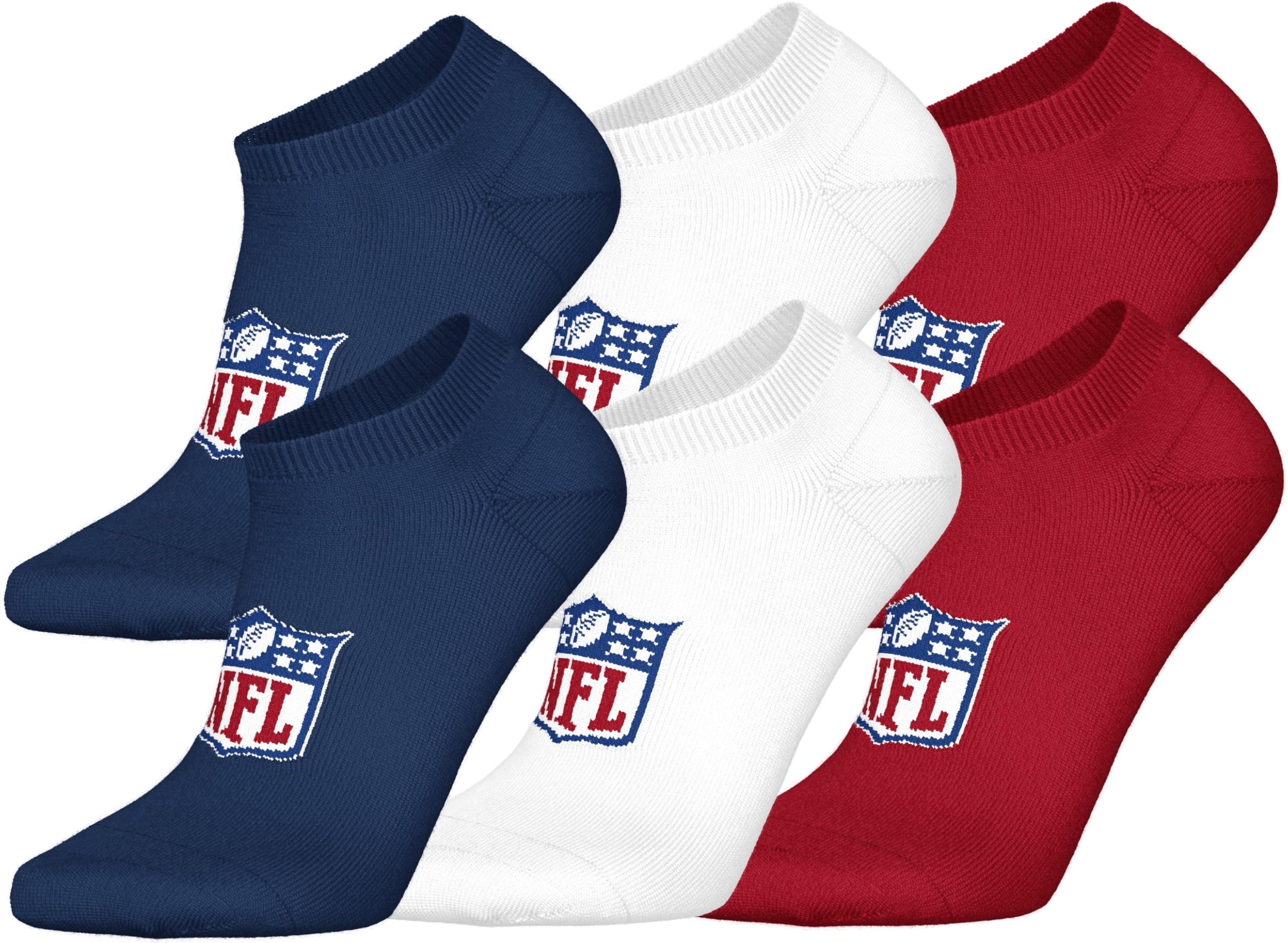 NFL Unisex Shield 6pk Trainer Socks Sport Socks (Pack of 6)