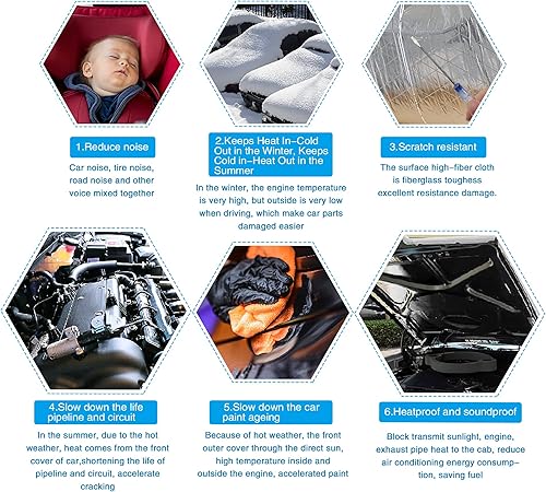 Miniatura 4 de uxcell 9 unids 0.197 in 197mil 14.49sqft coche sonido amortiguador aislamiento estera fibra de alúmina puerta audio ruido aislamiento 20"x12"