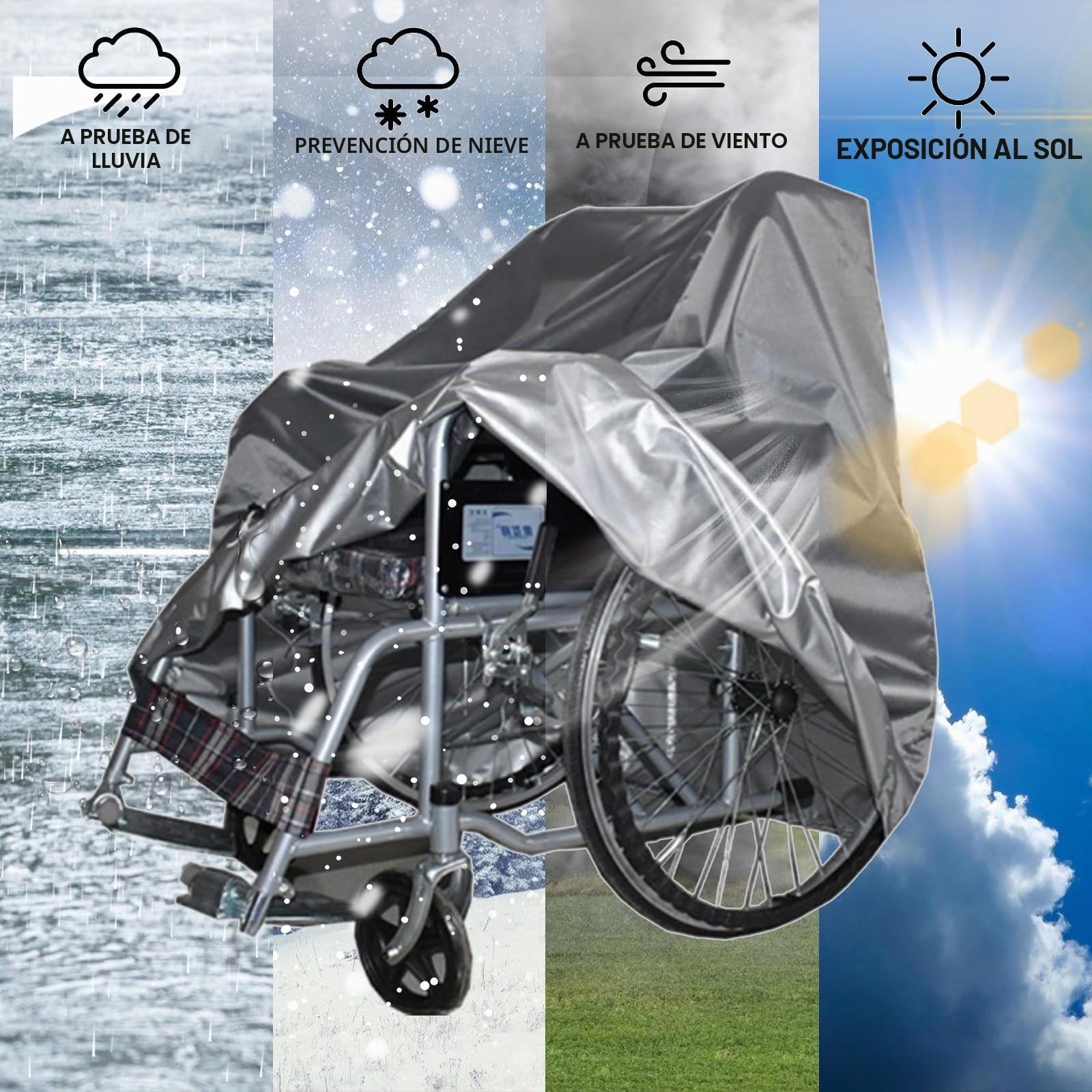 Funda impermeable para silla de ruedas, bicicleta, scooter, cubierta impermeable para sillas de ruedas eléctricas, funda protectora para silla de ruedas, resistente al viento, funda protectora Oxford