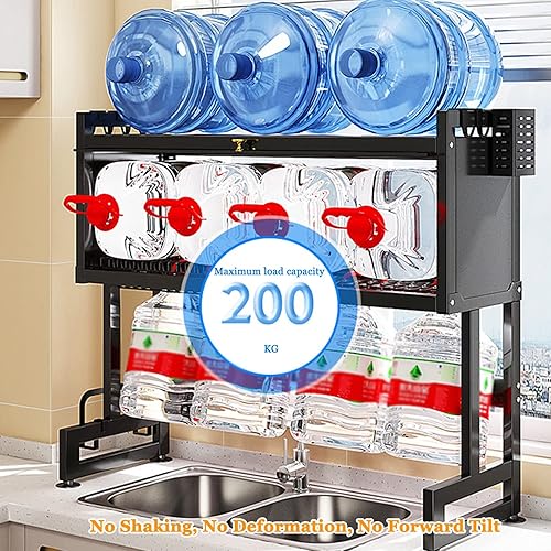 Miniatura 3 de Escurridor de platos grande para colocar sobre el fregadero (25.5"-37.4"), escurridor de platos grande para almacenamiento de cocina, encimera,