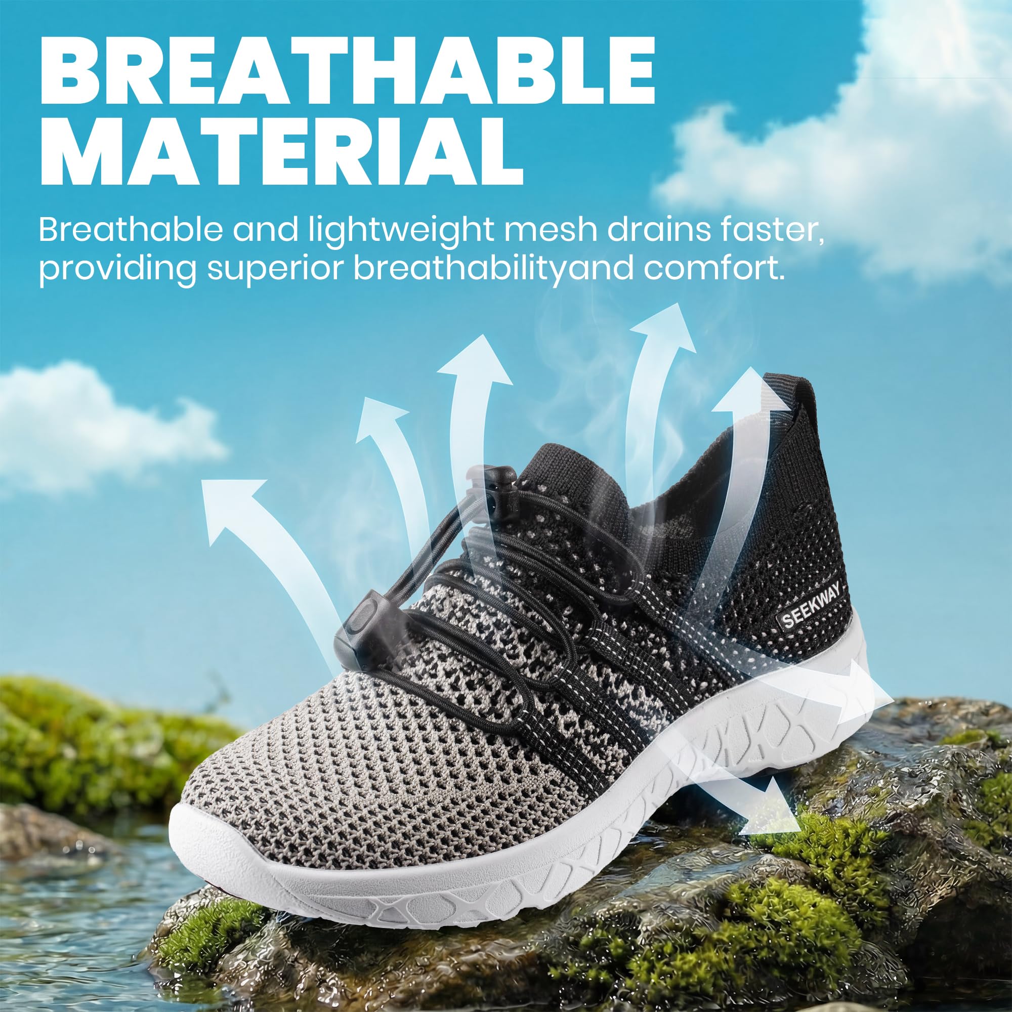SEEKWAY Hiking Water Shoes for Kids and Toddler - Quick Dry Aqua Shoes and Barefoot for Surf Swim Beach Pool Kayak Sport Accessories, Camping Essentials Non-Slip for Boys Girls Sizes — view 4