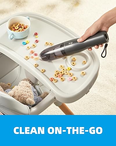 Miniatura 8 de Brigii Aspiradora para grietas, mini aspiradora inalámbrica, aspiradora de mano 2 en 1 y plumero de aire, ligera, 0.88 libras, USB-C recargable, M5