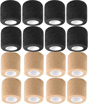 8 Pack Beige +8 Pack Black 2 Inches Self Adhesive Bandage Wrap