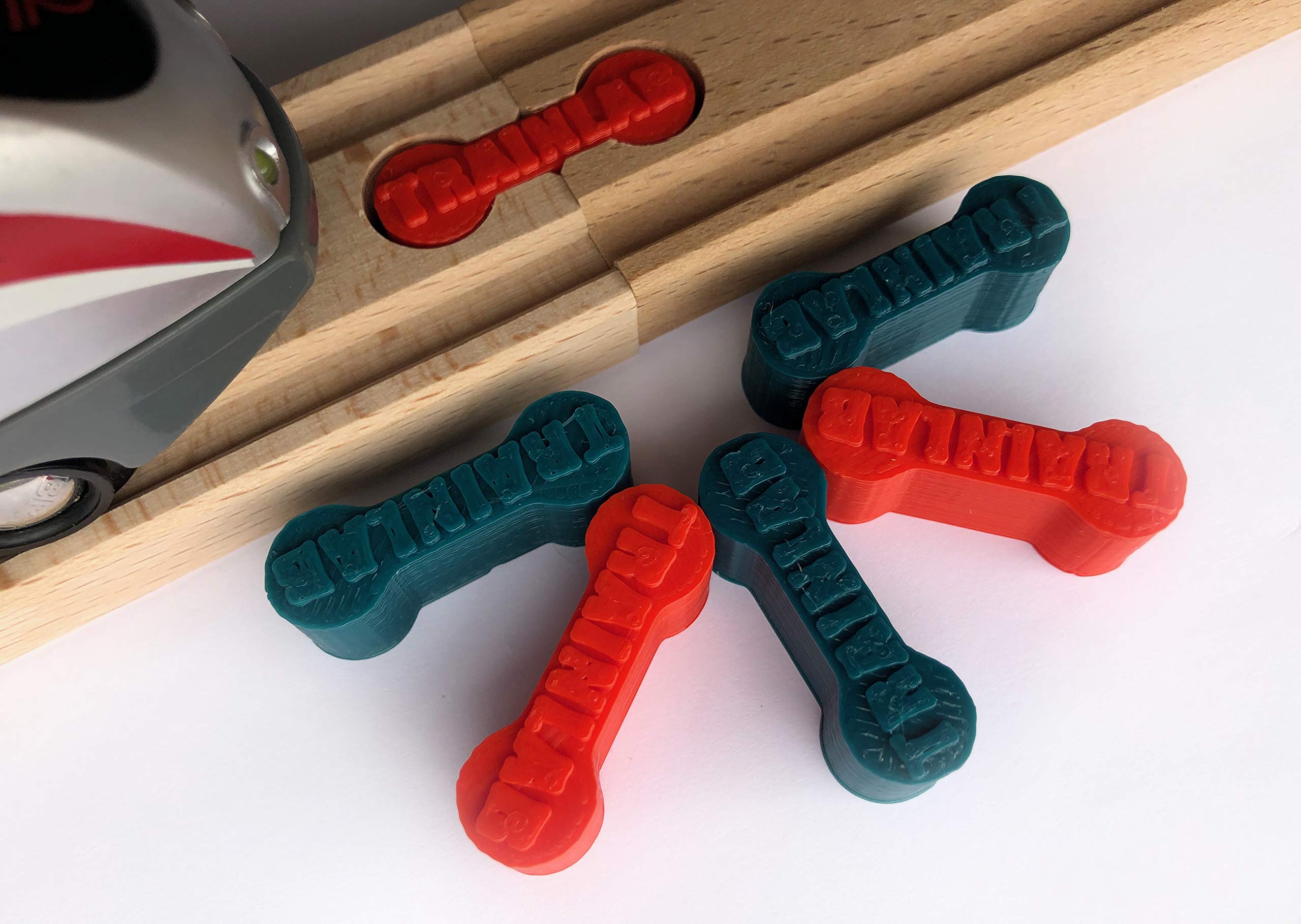 TrainLab Dog Bone Train Track Adapter Connectors (6pcs) (Christmas)