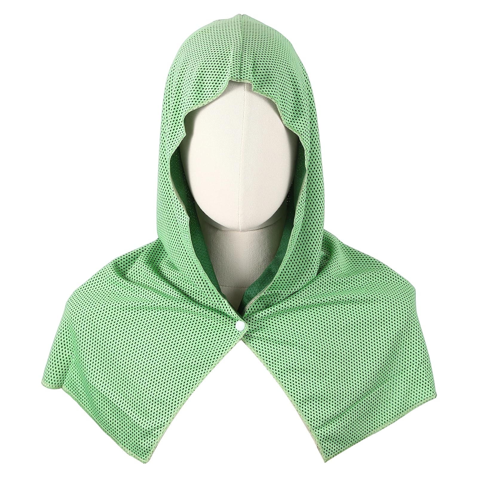 YELARXI Cooling Hoodie Towel, Cooling Towels for Neck and Face Sun Protection Instant Cool Hoodie 1 Pack & Green-Fitting For(Sport/Camping/Work Out/Hot Weather)