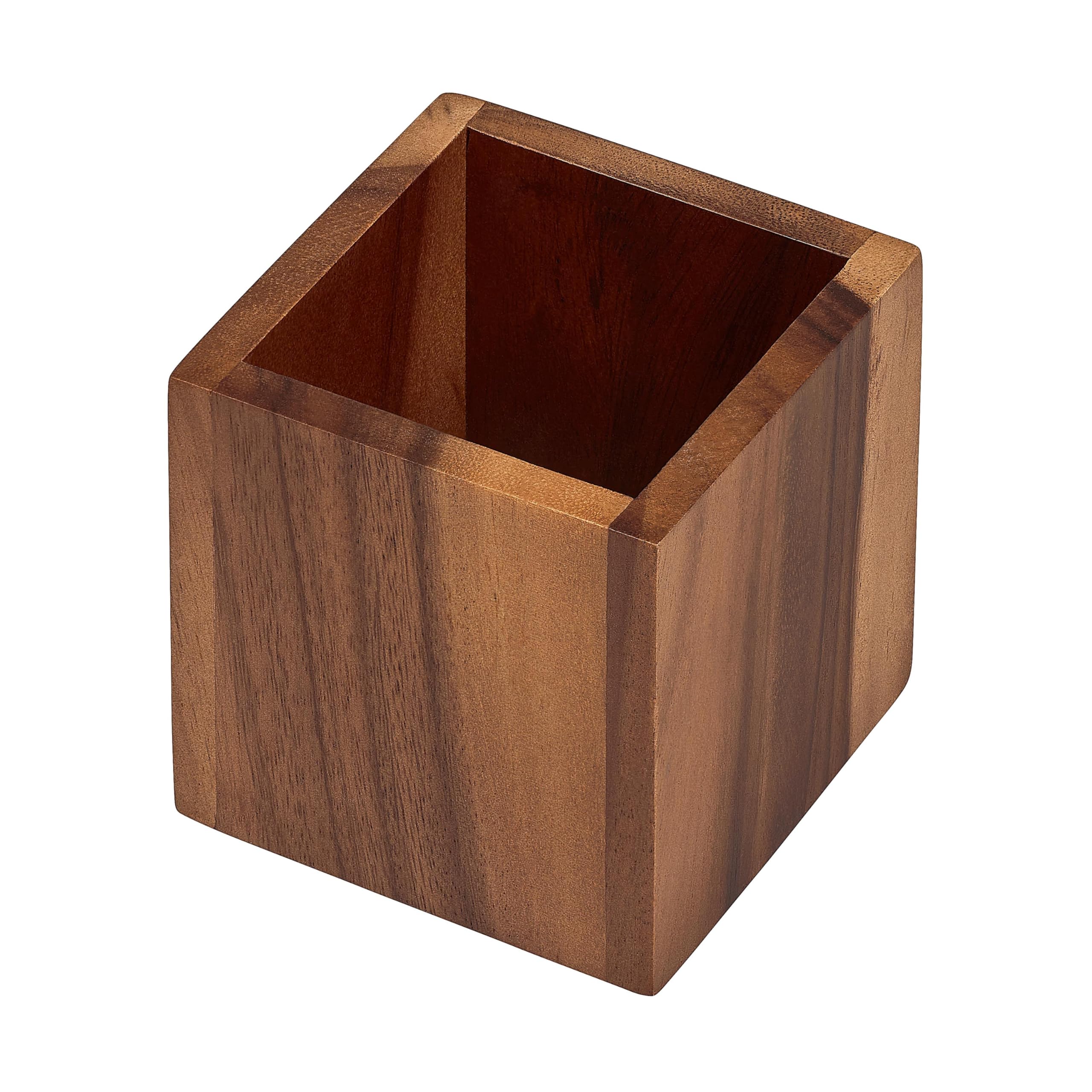 Tala Small Square Storage/Display Box, Lacquered Acacia Wood Organizer for Home, Office, or Event Decor, Versatile Decorative Box that measures 10x10x10cm