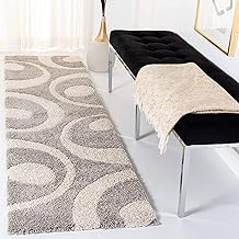 Fluffy Living Room Soft Touch Carpet Comfy Bedroom Anti Skid Drawing Kids Room 2x6 Feet Bed Side Runner Beige and Ivory