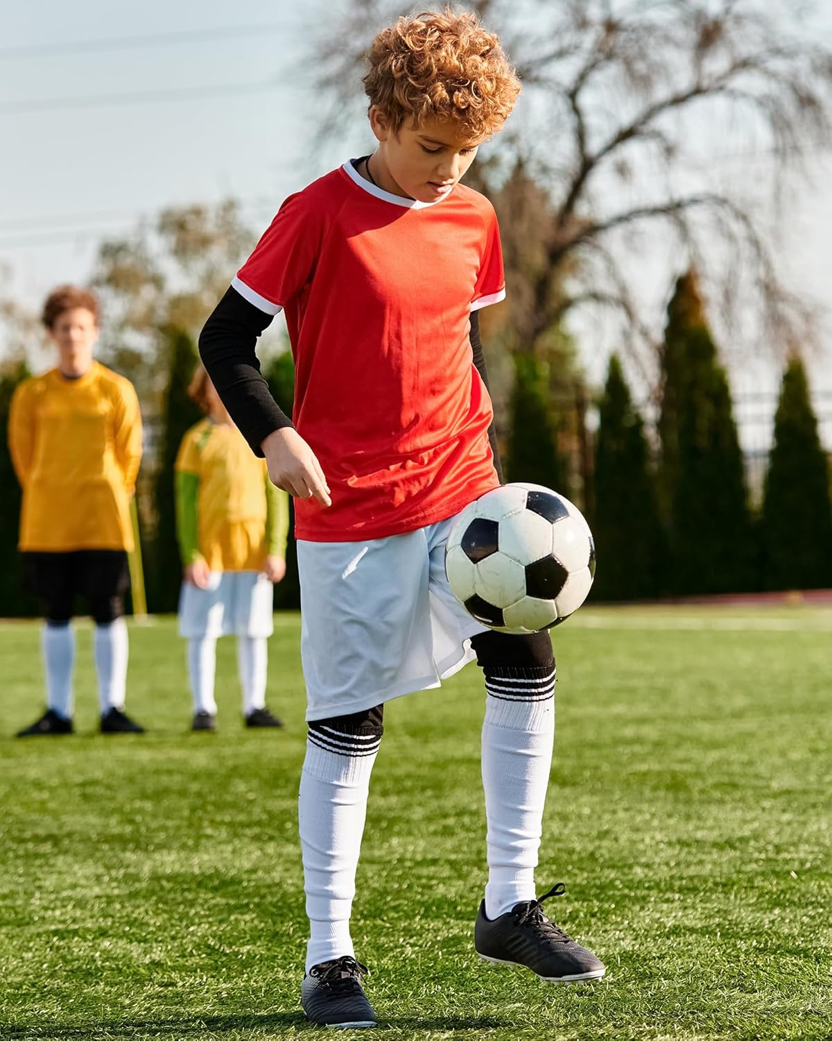 Runhit Youth Boys Compression Thermal Shirt Long Sleeve Quick Dry Fleece Undershirt Kids Baseball Football Base Layer - Image 2