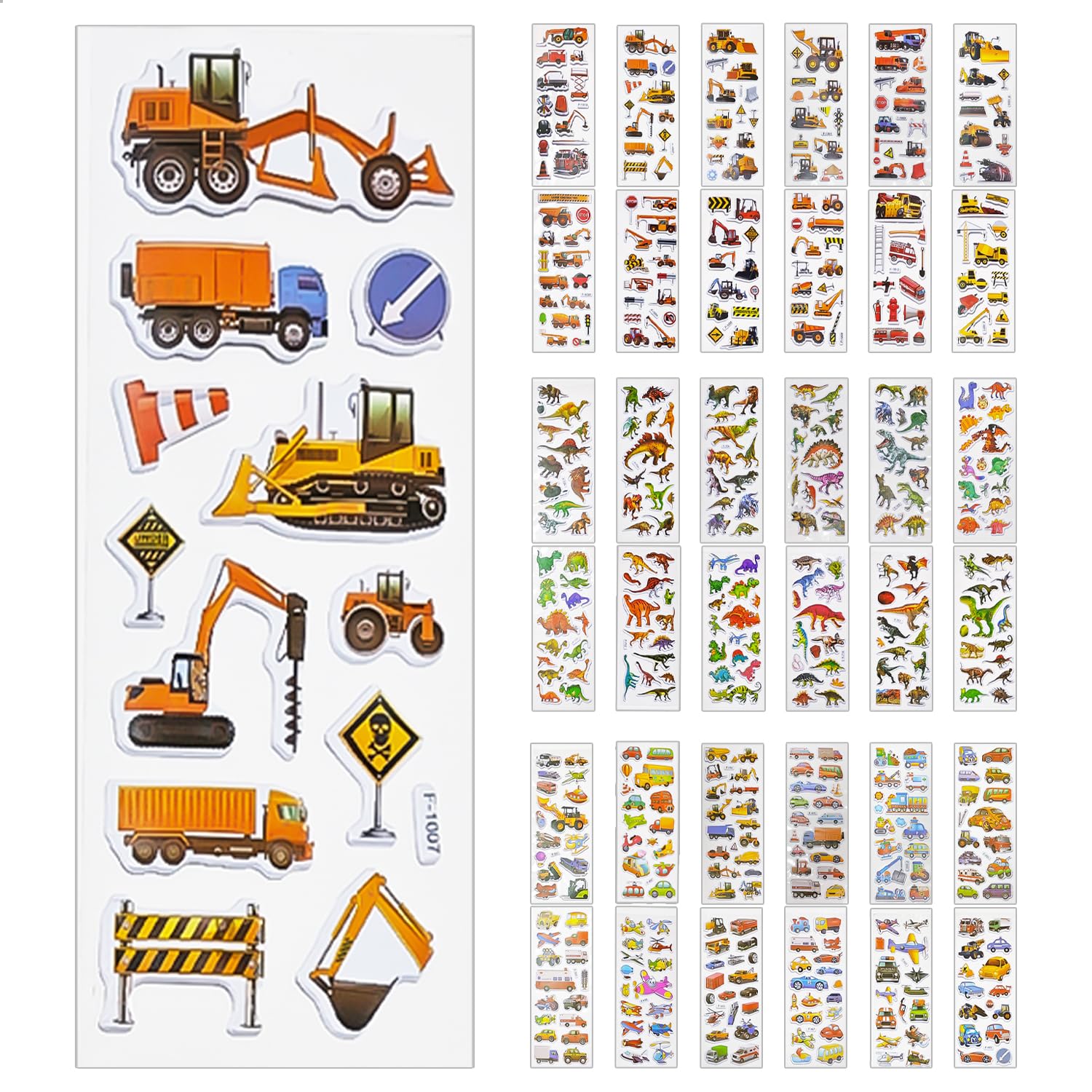 RNSKFG 3 Set Of Children'S Cartoon Stickers, Dinosaur Stickers, Excavator Stickers, Creative Stickers, Children'S Birthday Party Gifts.