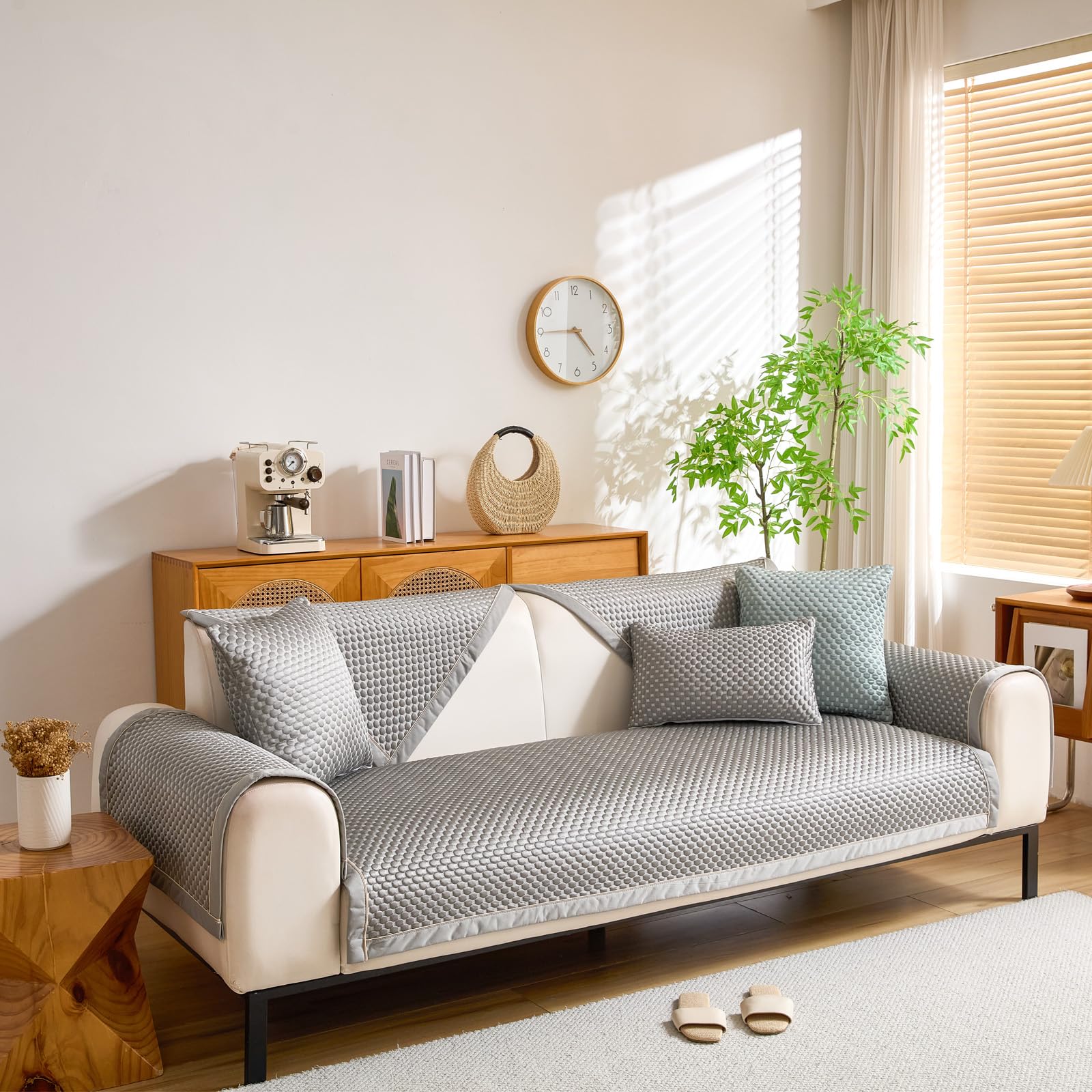 Topchances Sofa Covers 1 2 3 4 Seater,2026 New 3D Ice Silk Cooling Sofa Cushion,Non Slip Sofa Slipcovers from Pets/Kids/Dogs Suitable for All Seasons (Gray,70x150cm,1PCS — image 1