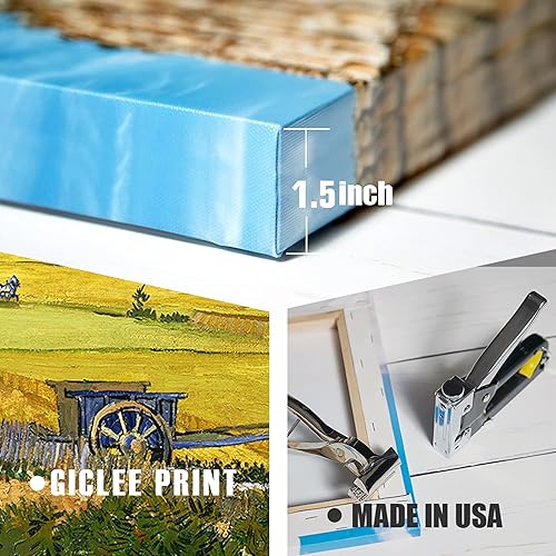 Miniatura 1514 de A&T ARTWORK The Starry Night de Vincent Van Gogh. Tamaño del marco: 36 x 30 pulgadas, tamaño de la imagen: 30 x 24 pulgadas, reproducciones clásicas