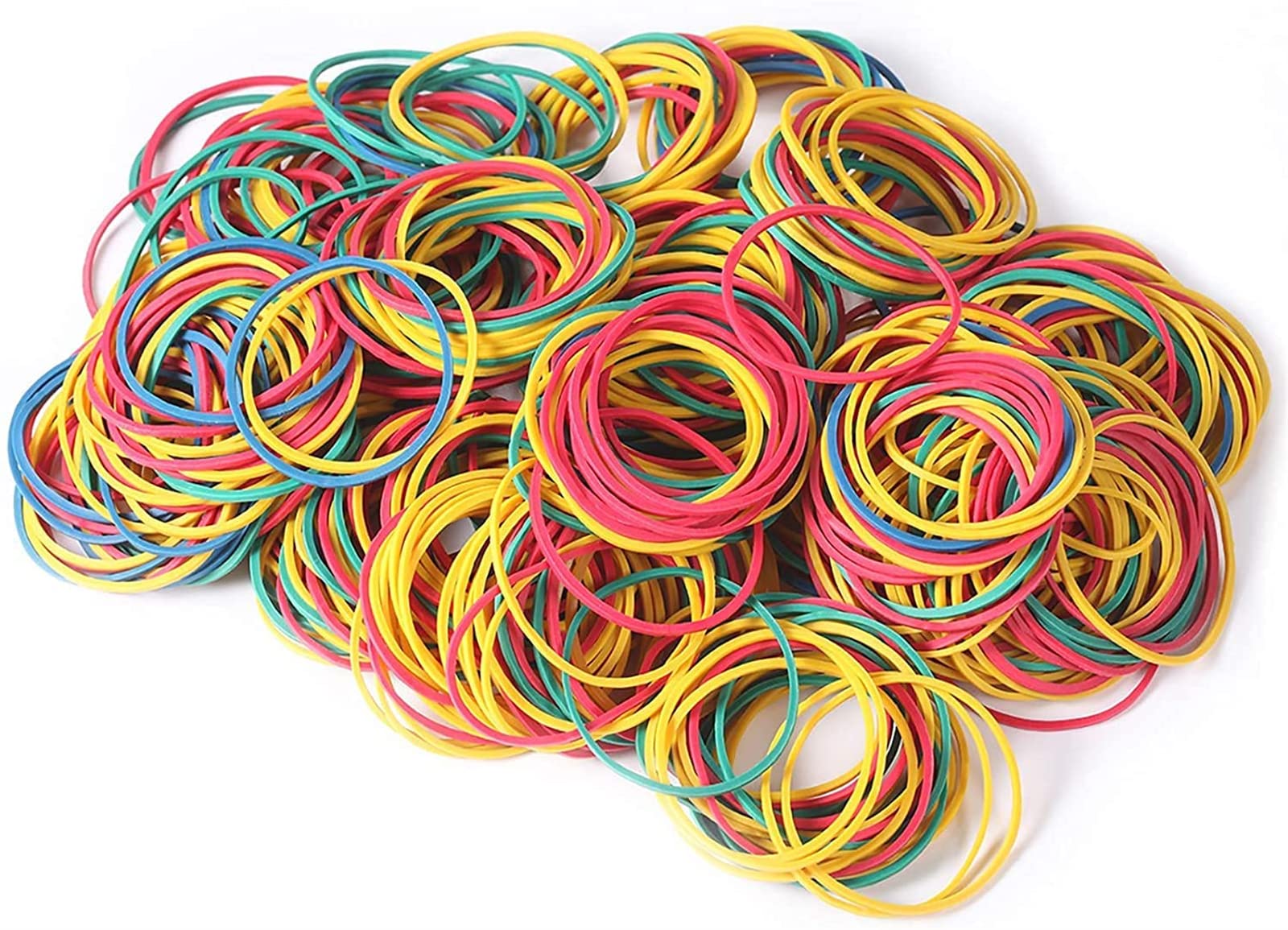 500Pcs 1.5in Rubber Bands Office Supplies, Stretchable Rubber Elastics Bands General Purpose Elastic Stretchable Bands Sturdy Rubber Bands for Home, Office, School (Color)