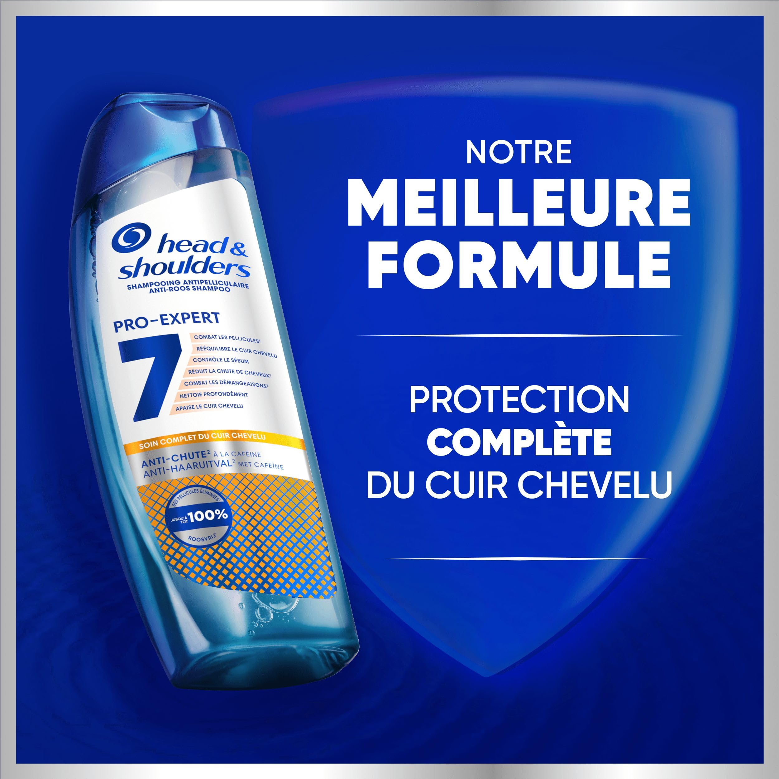 Head & Shoulders Pro-Expert 7 Shampoing Antipelliculaire Anti-chute À La Caféine 6x250ml, Combat 7 Problèmes Du Cuir Chevelu, Protection Complète, Améliore La Pousse Des Cheveux, Cliniquement Prouvé