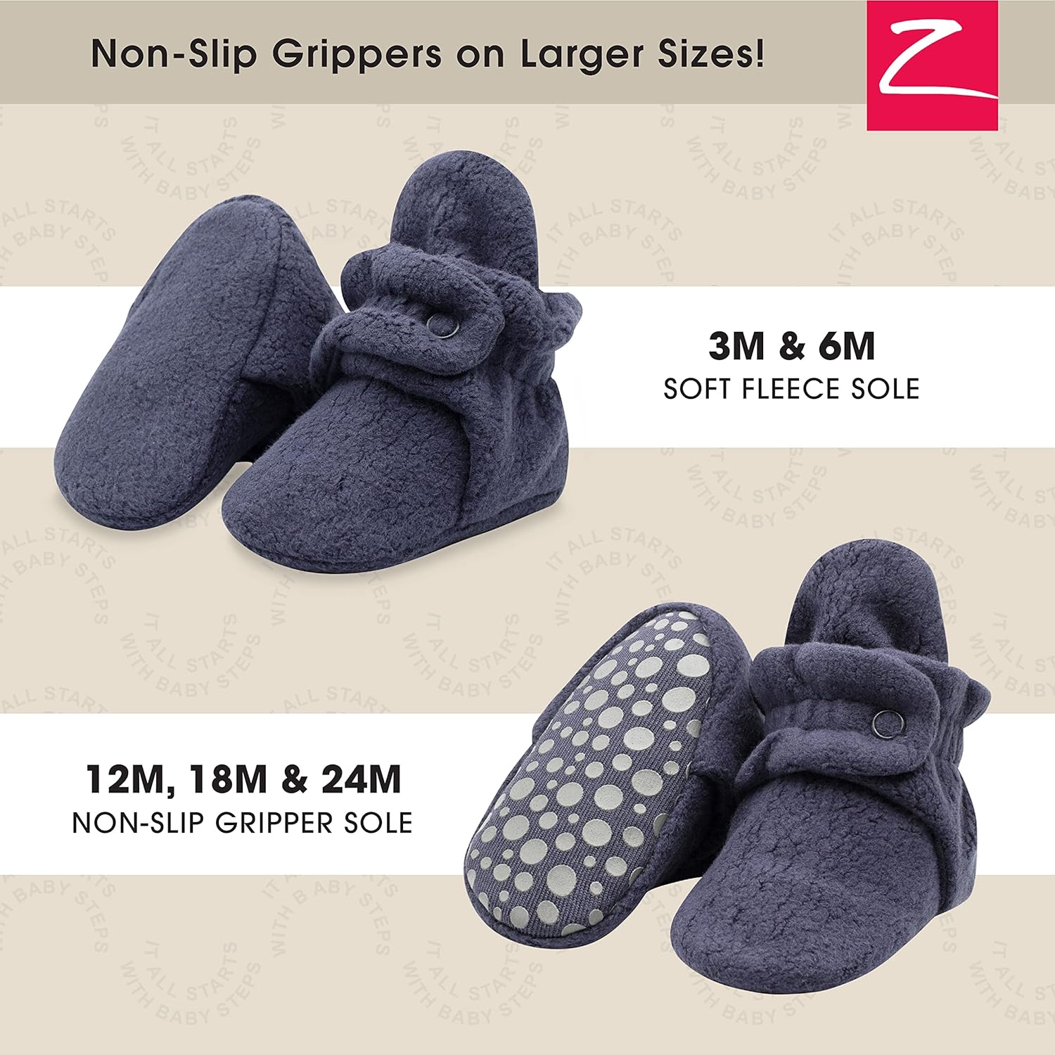 Zutano unisex-baby Cozie Fleece Baby Booties With Grippers - Image 2