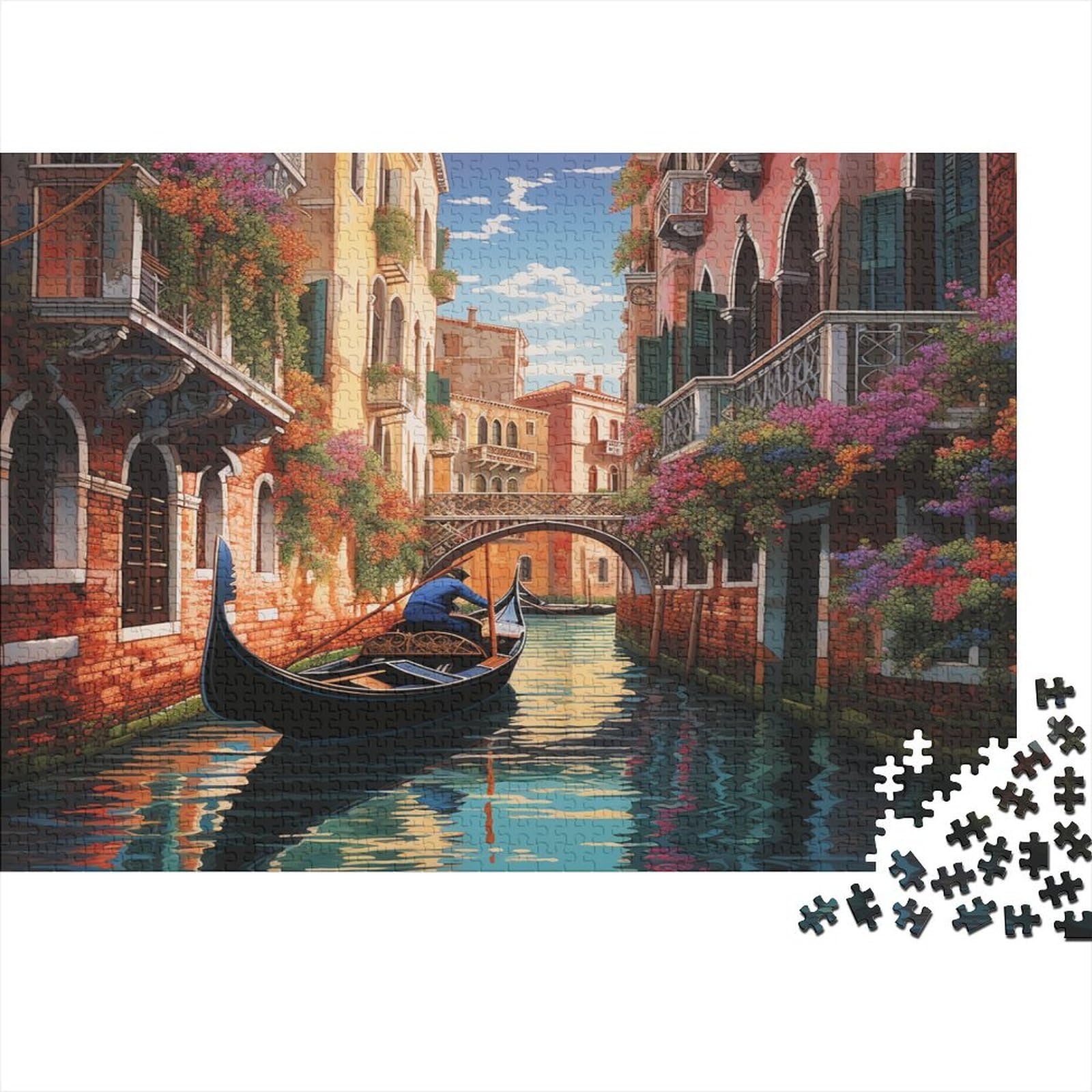 Venice Water City Puzzle 1000 sztuk dla dorosłych Puzzle Gra Edukacyjna Dla Dorosłych Wyzwanie Zabawka Puzzle Wyzwanie Prezent Dla Wszystkich Kobiet I Mężczyzn 1000 sztuk (75 x 50 cm)
