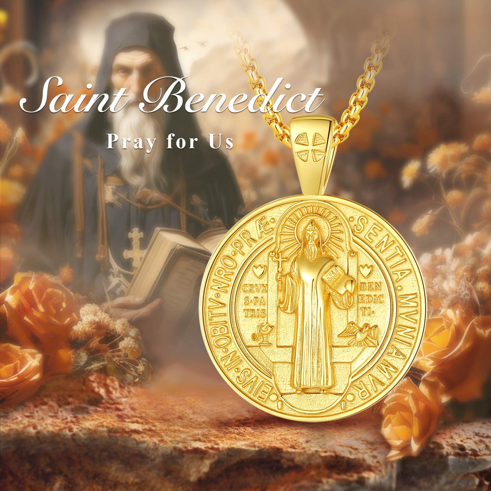 Collar de arcángeles de plata de ley 925 para mujeres y hombres, medalla de San Cristóbal San Miguel Virgen María San Benito, colgante de amuleto de protección original, regalo de