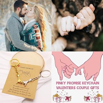 Gift for Boyfriend Girlfriend Pinkie Promise Matching Keychain
