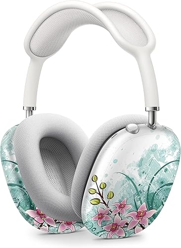 Design Skinz Funda de vinilo decorativa de piel floral de acuarela rosa y verde, kit de envoltura de cuerpo completo compatible con auriculares