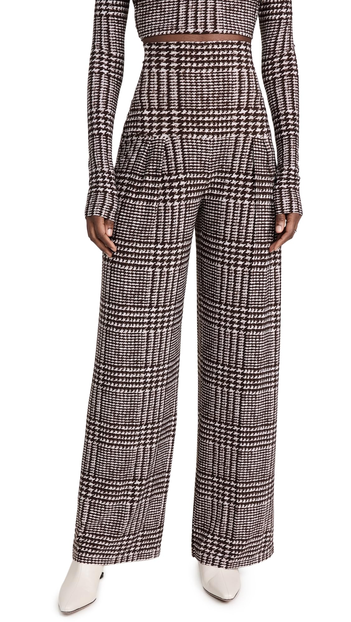 Norma Kamali Womens High Waist Pleat Pants