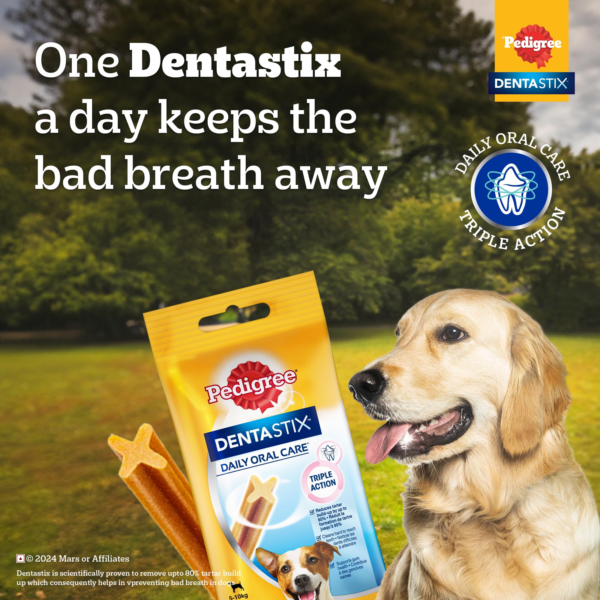 Pedigree DentaStix Snacks para Perros jóvenes y pequeños (4-10 kg), 10 x 7 Unidades